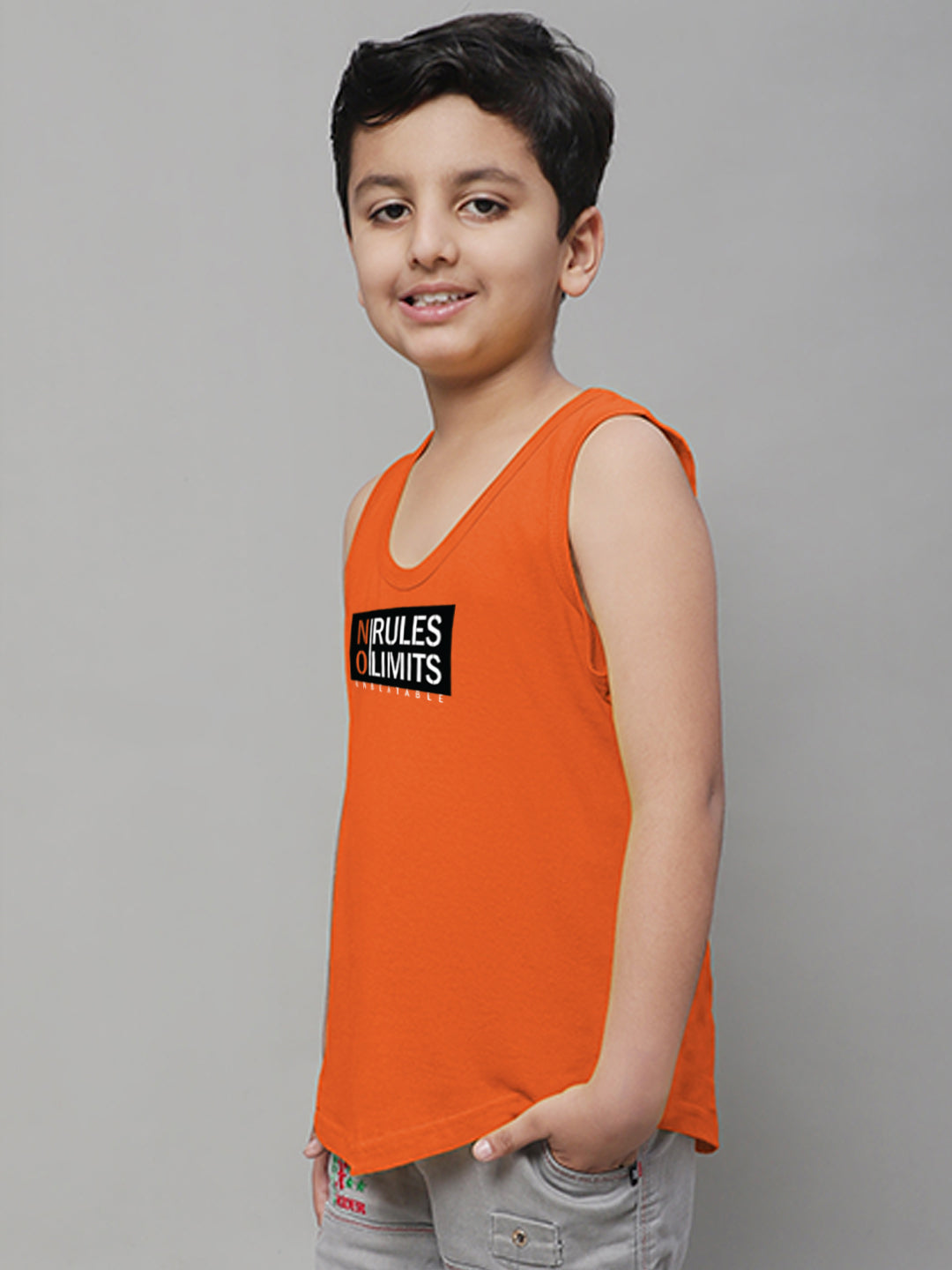 Boys No Rules No Limits Printed Regular Fit Vest - Friskers
