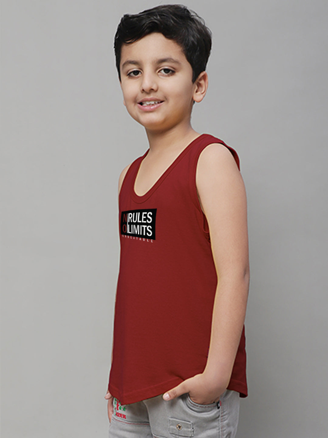 Boys No Rules No Limits Printed Regular Fit Vest - Friskers