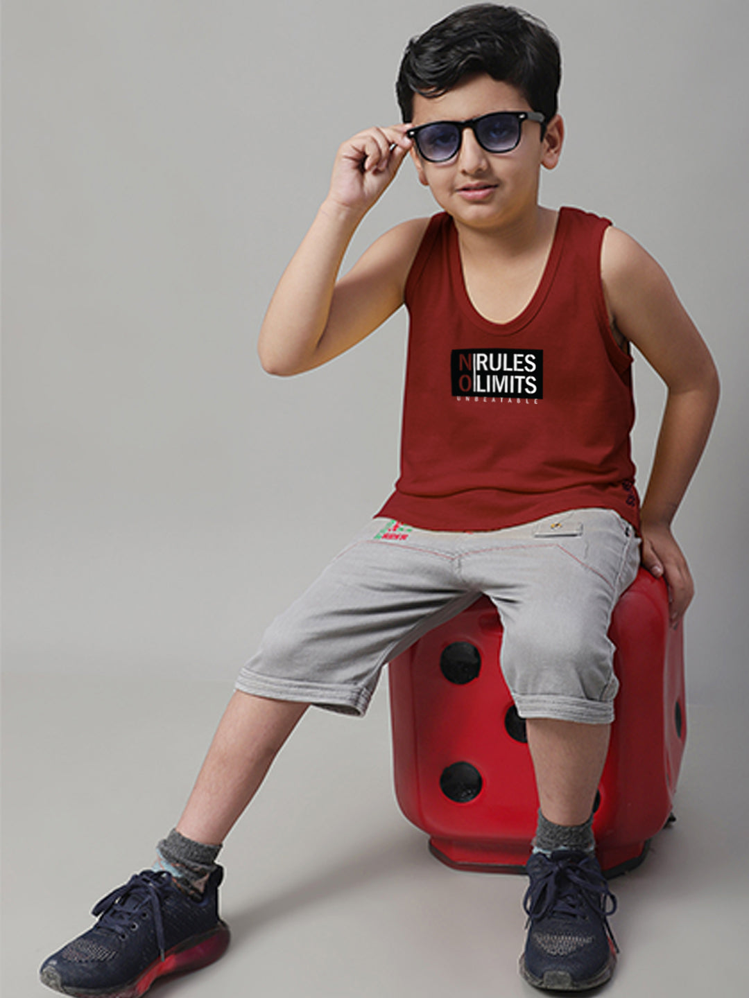 Boys No Rules No Limits Printed Regular Fit Vest - Friskers