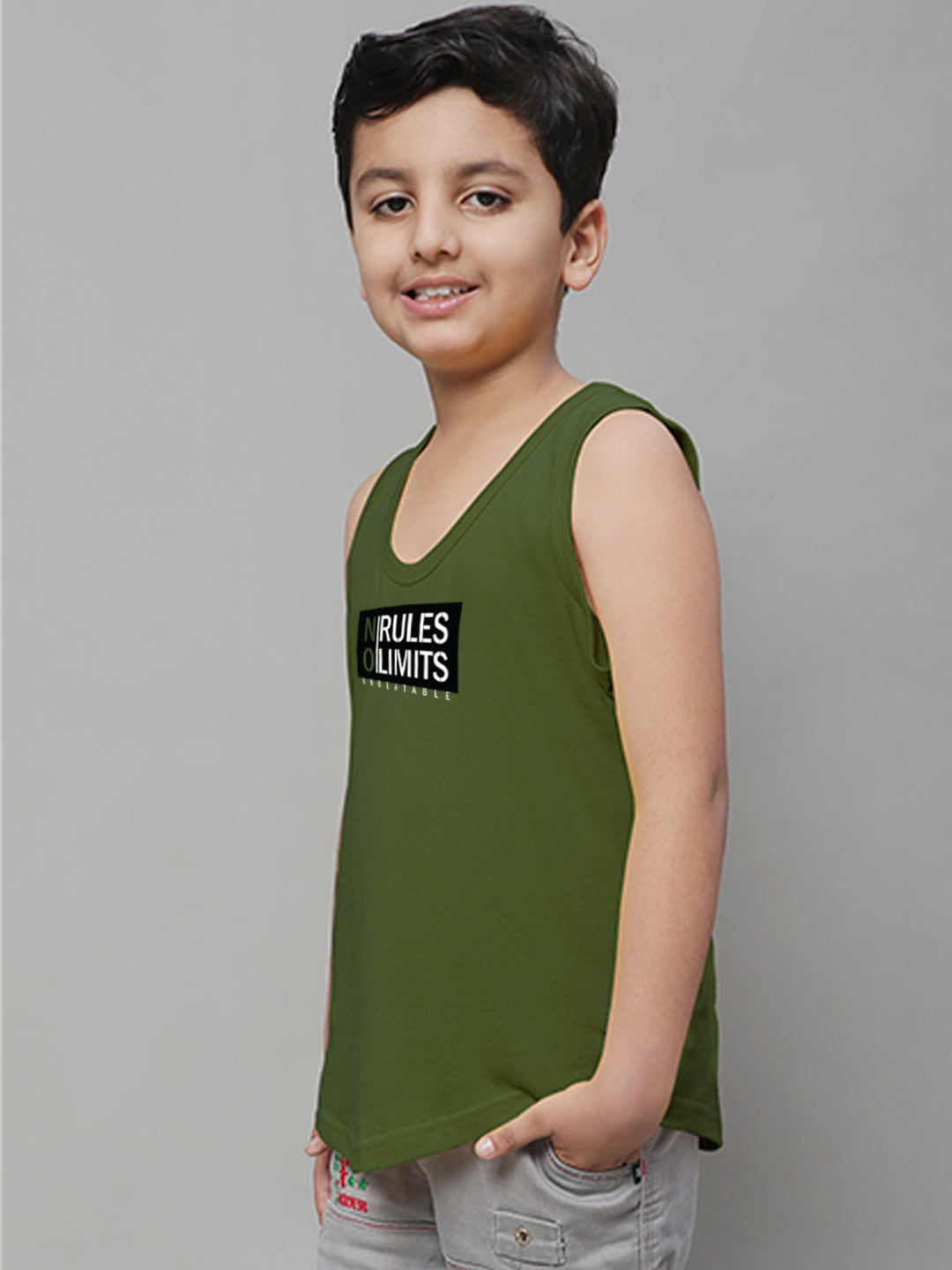 Boys No Rules No Limits Printed Regular Fit Vest - Friskers