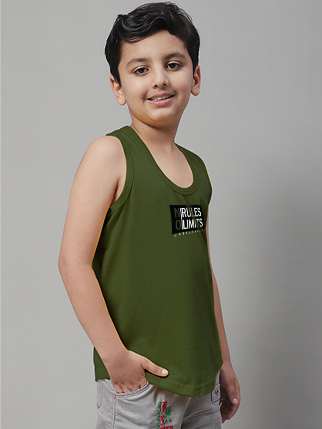 Boys No Rules No Limits Printed Regular Fit Vest - Friskers