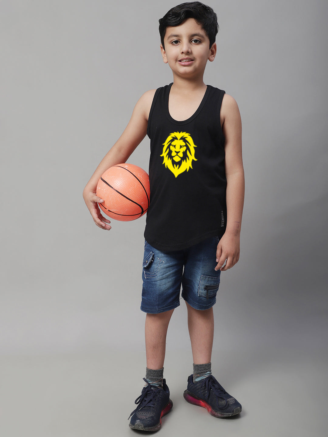 Boys Lion Printed Regular Fit Vest - Friskers