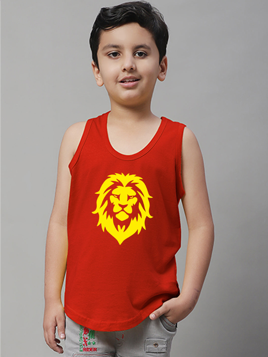 Boys Lion Printed Regular Fit Vest - Friskers