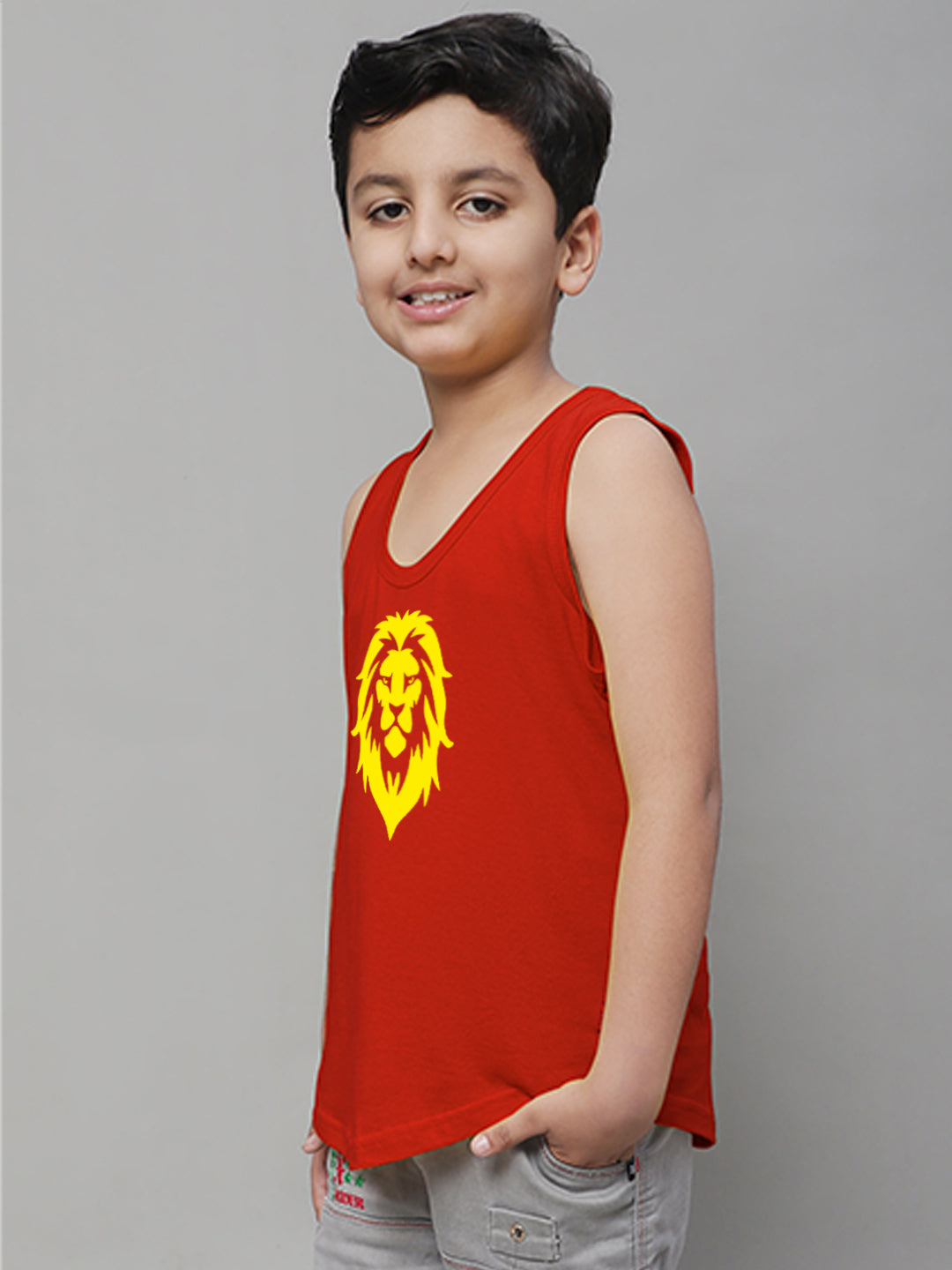 Boys Lion Printed Regular Fit Vest - Friskers