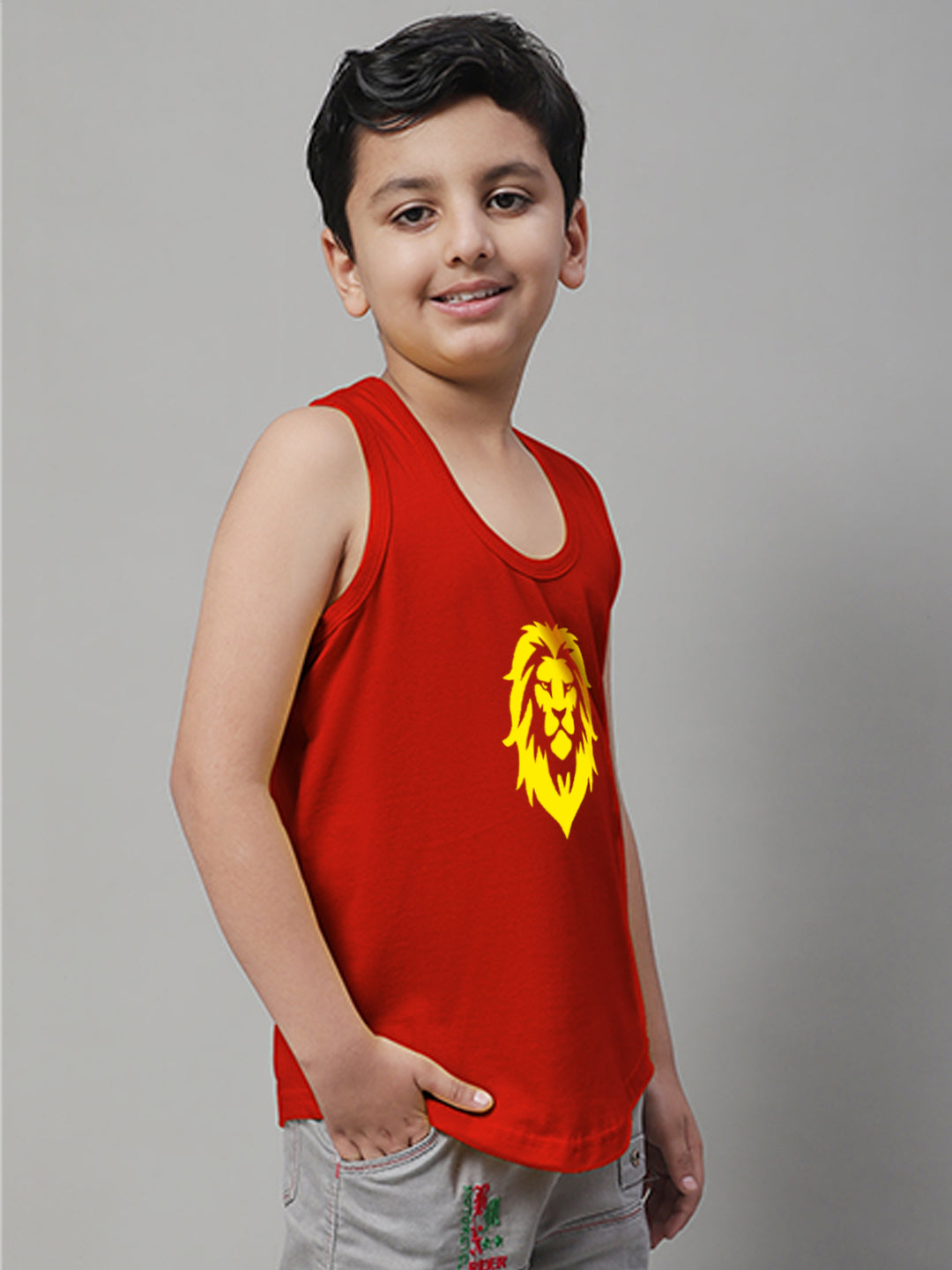 Boys Lion Printed Regular Fit Vest - Friskers