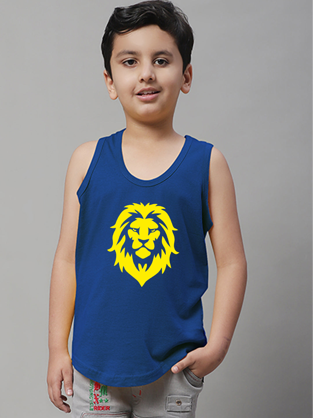 Boys Lion Printed Regular Fit Vest - Friskers