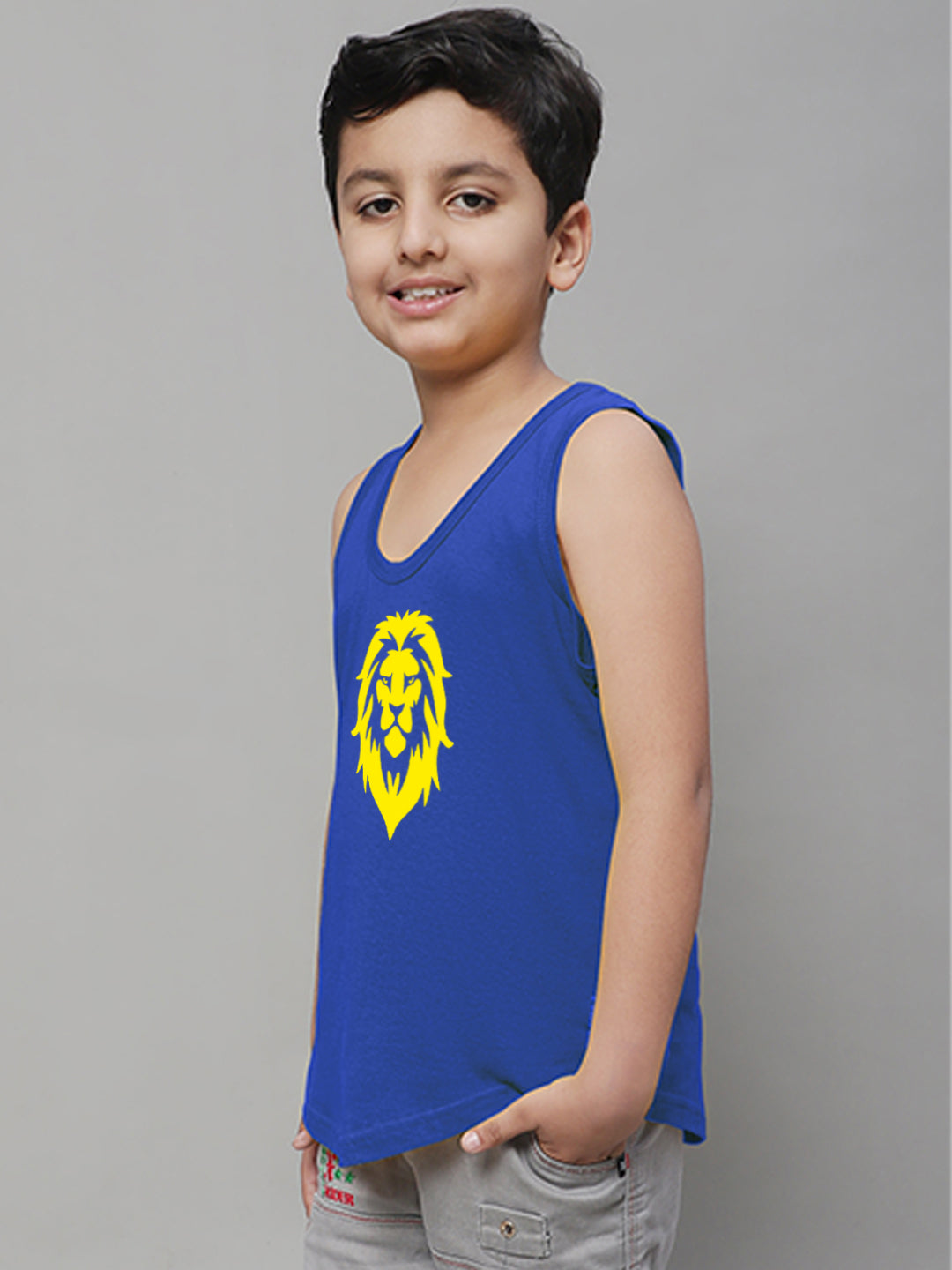 Boys Lion Printed Regular Fit Vest - Friskers
