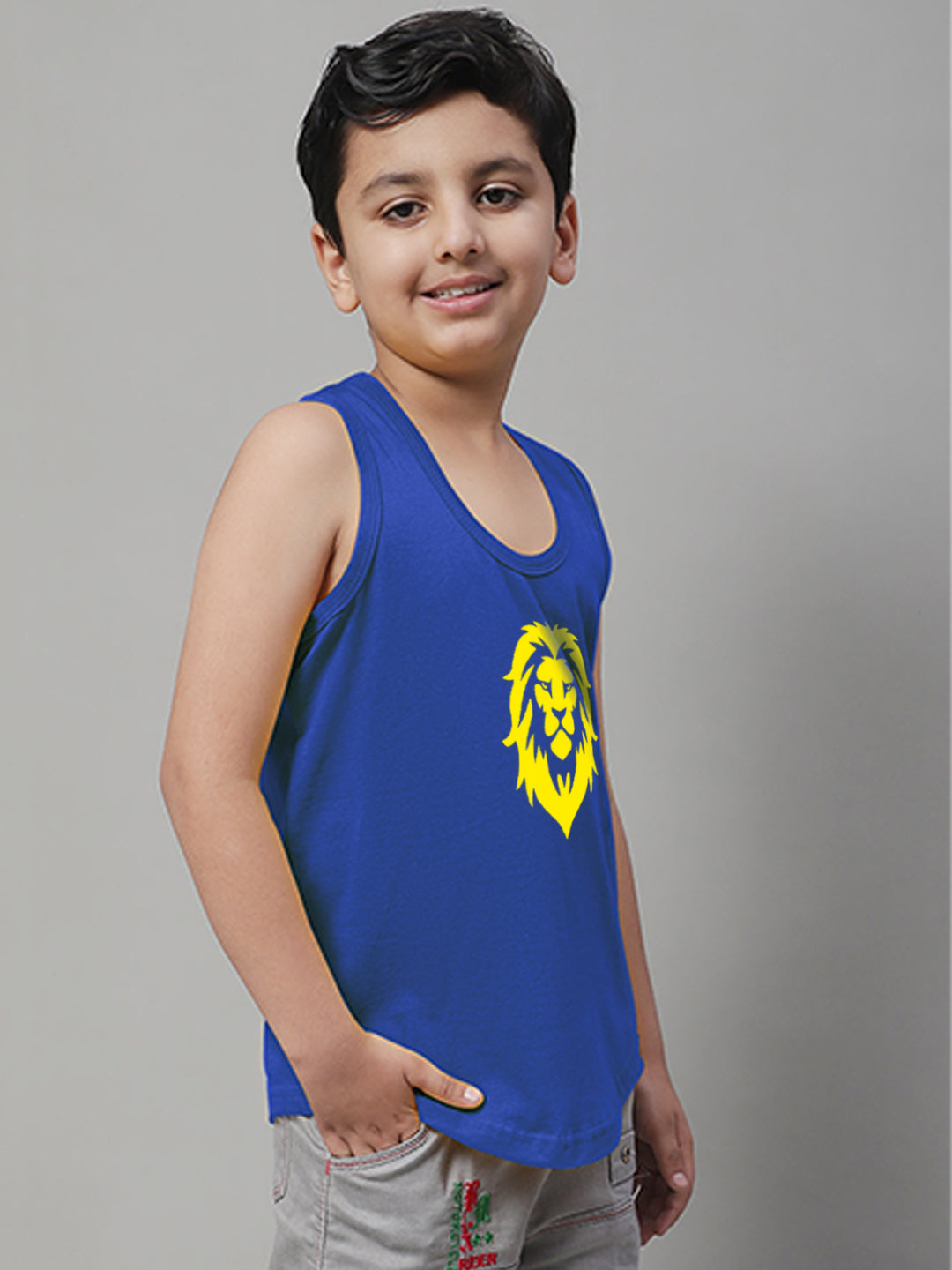 Boys Lion Printed Regular Fit Vest - Friskers