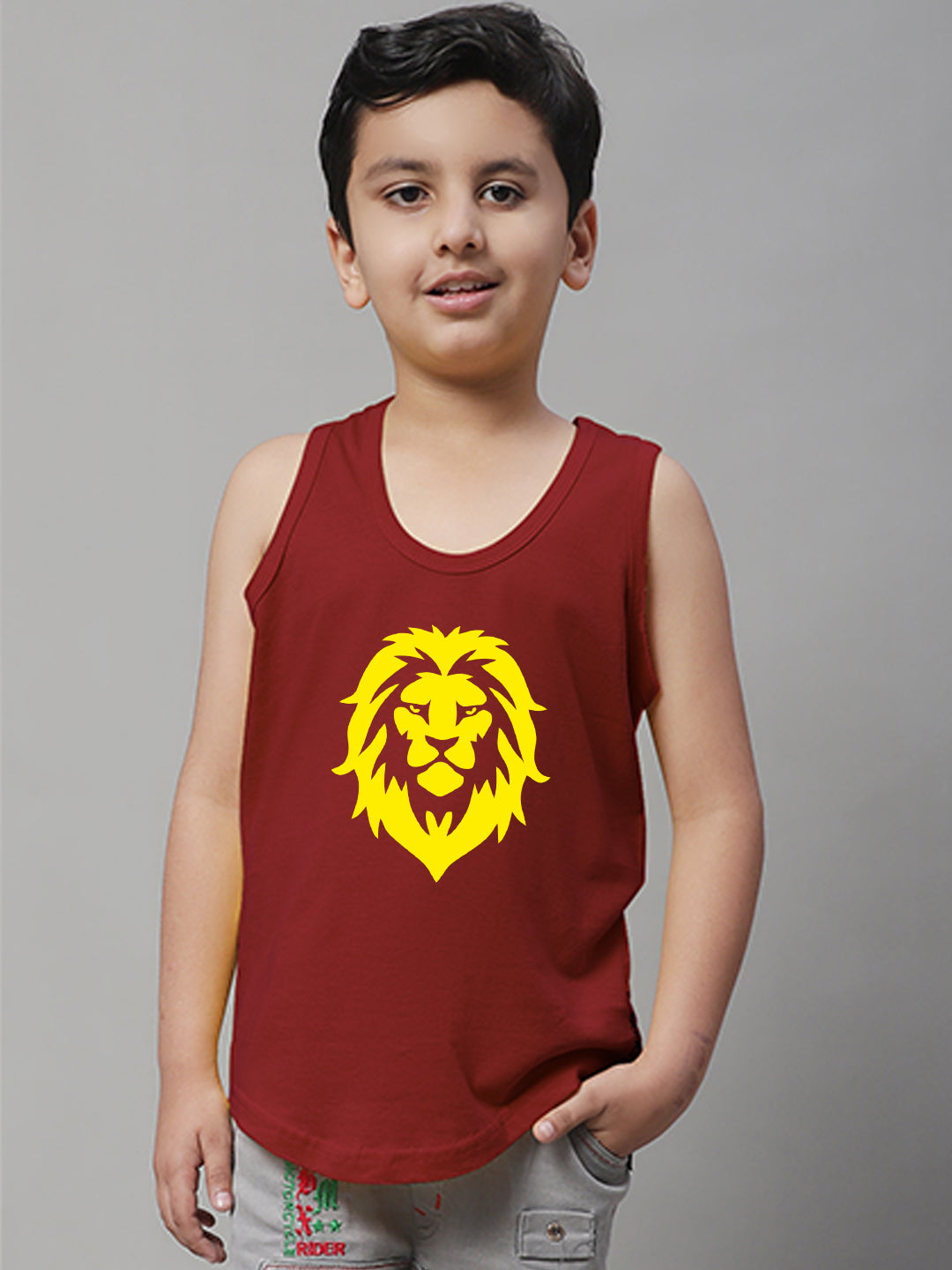 Boys Lion Printed Regular Fit Vest - Friskers