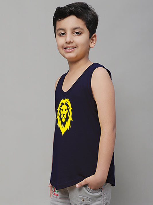 Boys Lion Printed Regular Fit Vest - Friskers