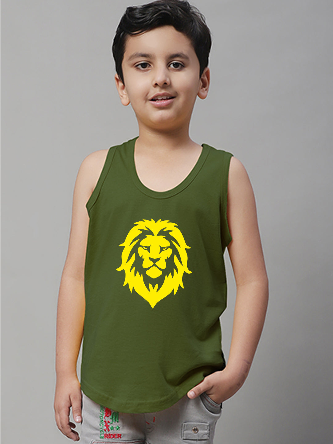 Boys Lion Printed Regular Fit Vest - Friskers