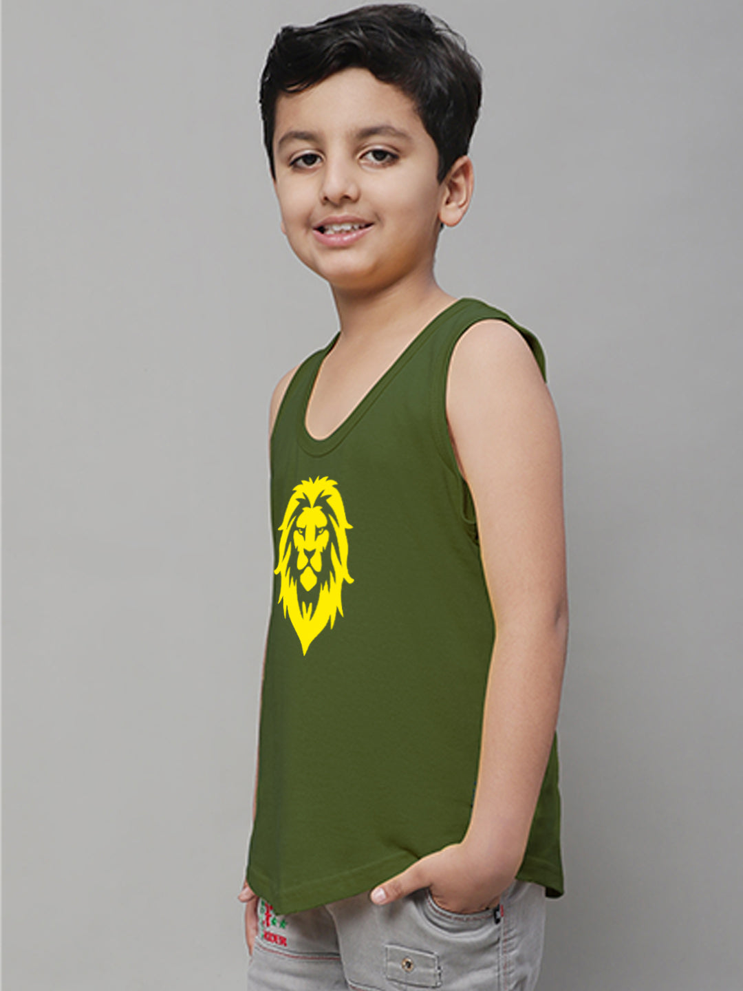 Boys Lion Printed Regular Fit Vest - Friskers