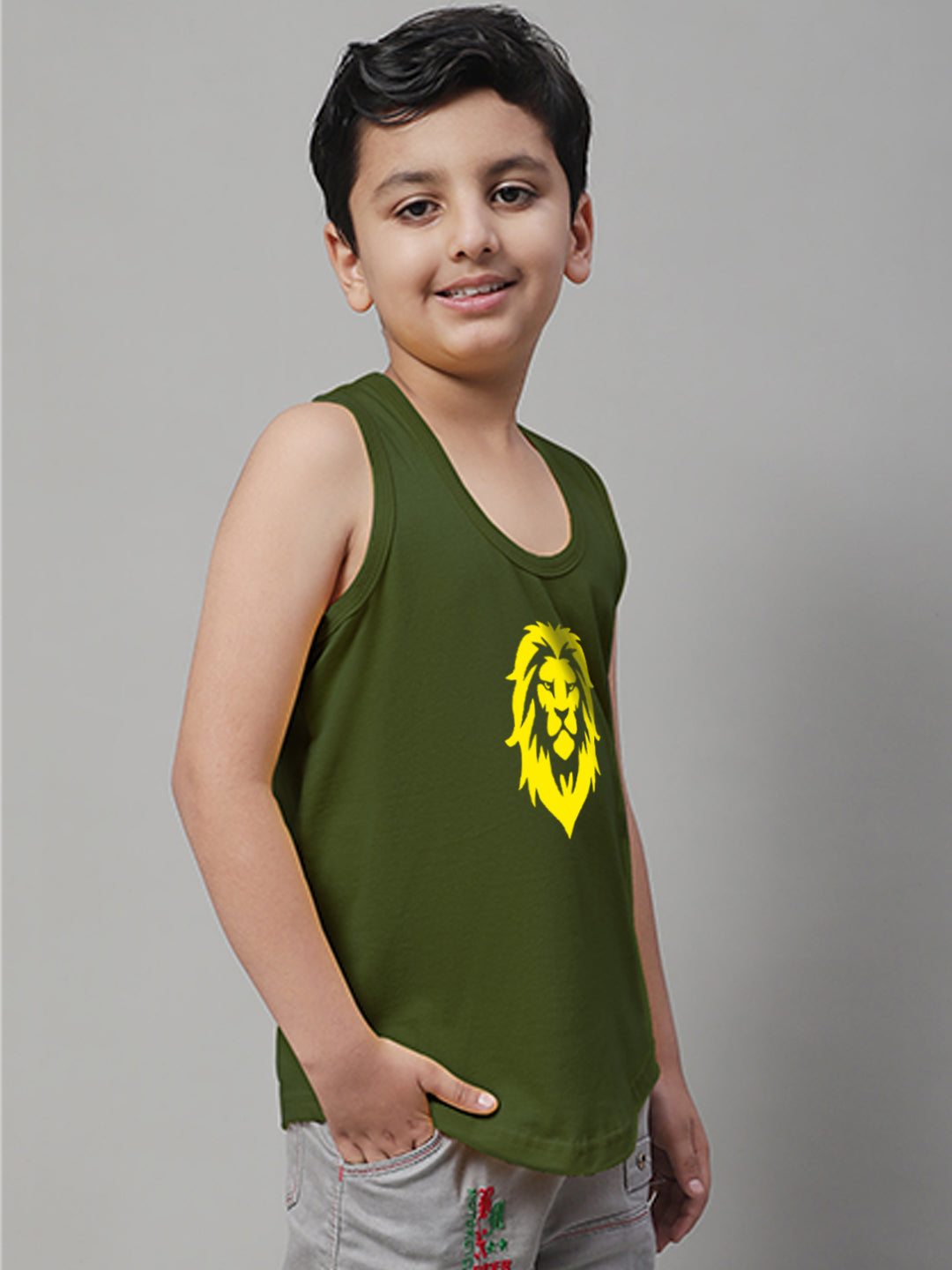 Boys Lion Printed Regular Fit Vest - Friskers
