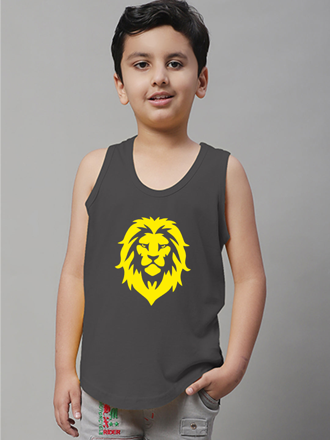 Boys Lion Printed Regular Fit Vest - Friskers