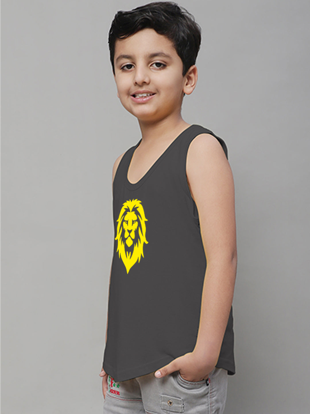 Boys Lion Printed Regular Fit Vest - Friskers