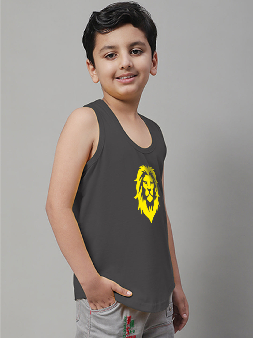 Boys Lion Printed Regular Fit Vest - Friskers
