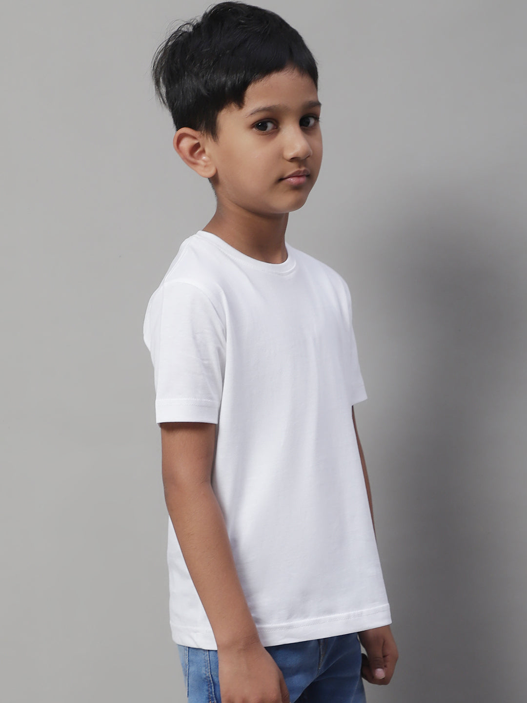 Pure Cotton Half Sleeves Round Neck 2-7Y Boys T-Shirt - Friskers