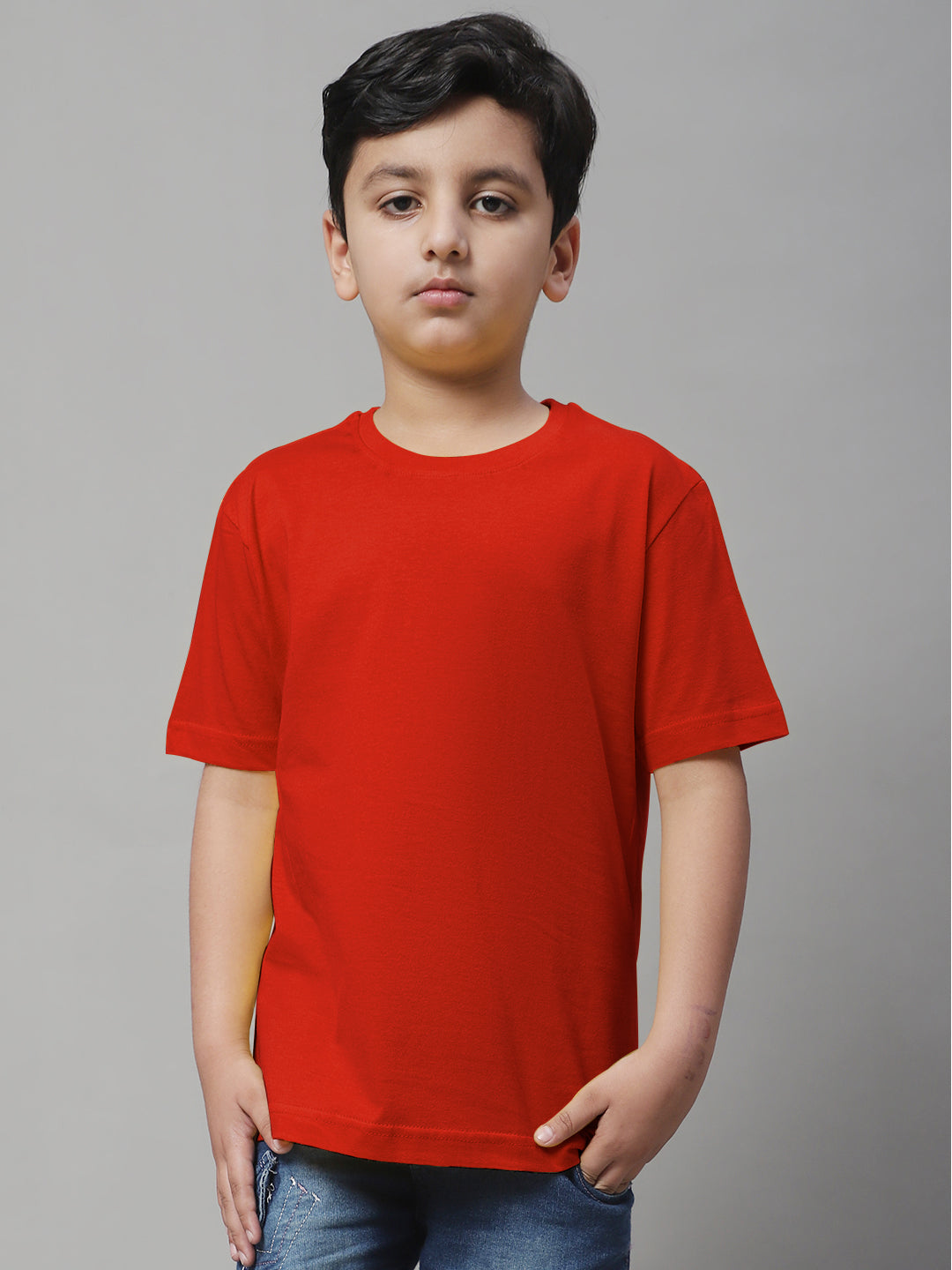 Pure Cotton Half Sleeves Round Neck 2-7Y Boys T-Shirt - Friskers