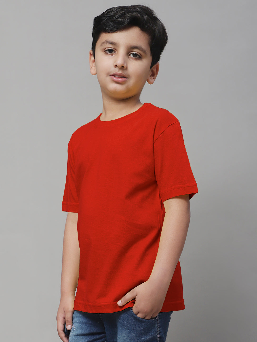 Pure Cotton Half Sleeves Round Neck 2-7Y Boys T-Shirt - Friskers