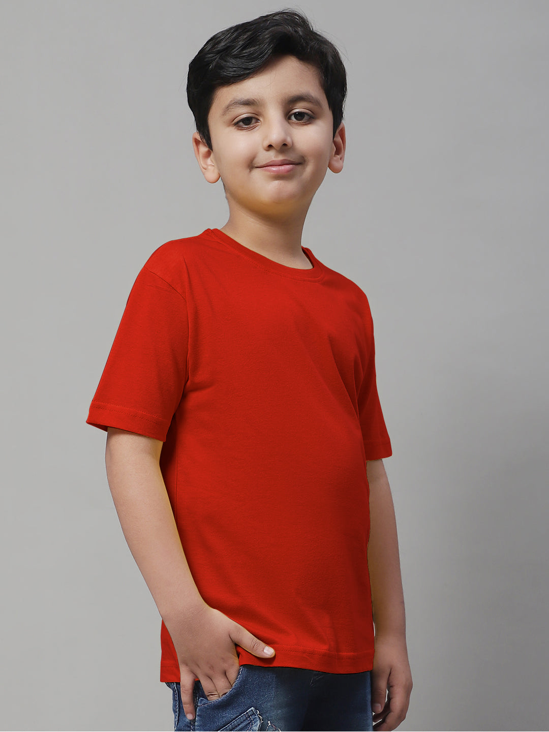 Pure Cotton Half Sleeves Round Neck 2-7Y Boys T-Shirt - Friskers