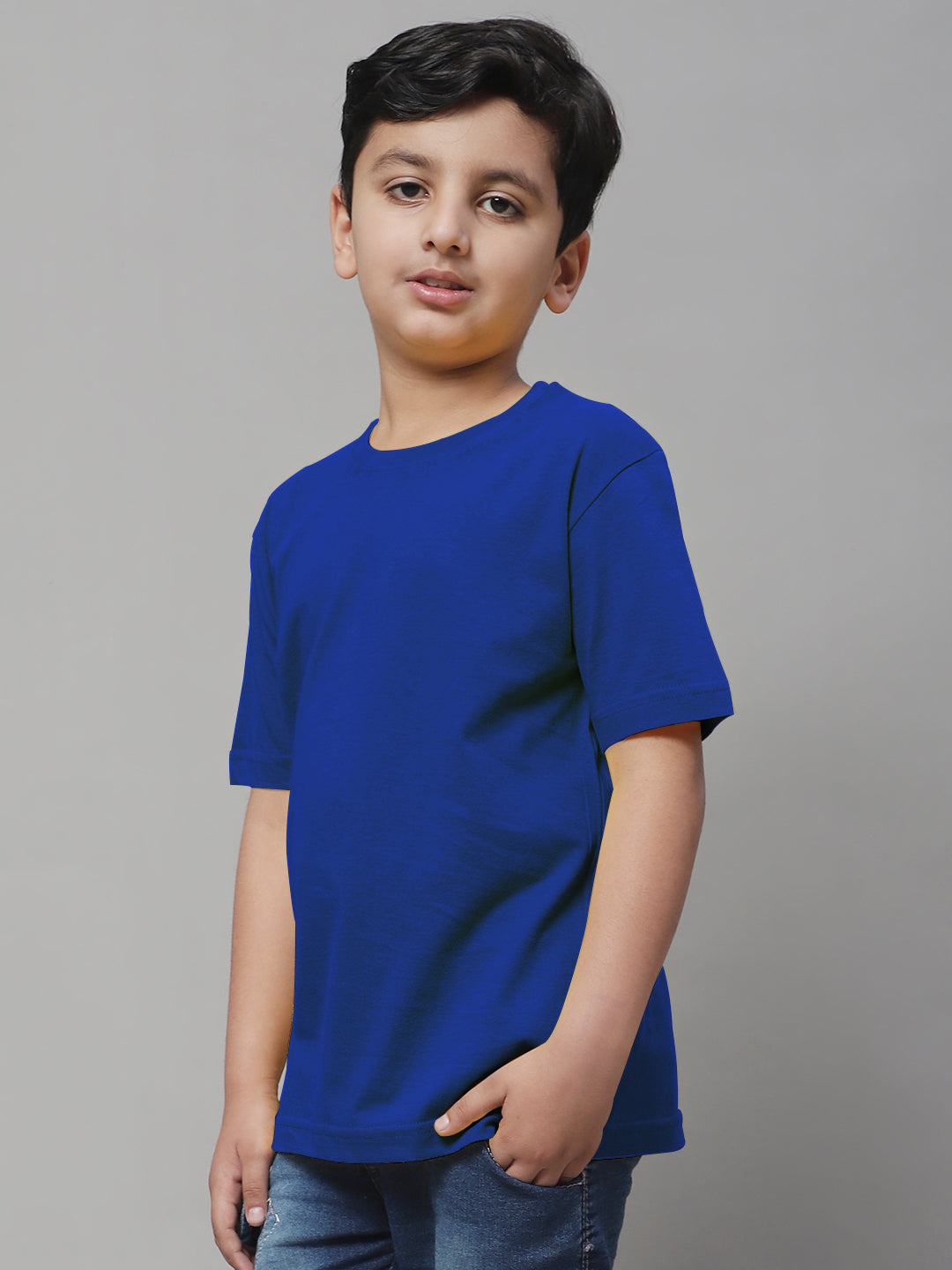 Pure Cotton Half Sleeves Round Neck 2-7Y Boys T-Shirt - Friskers