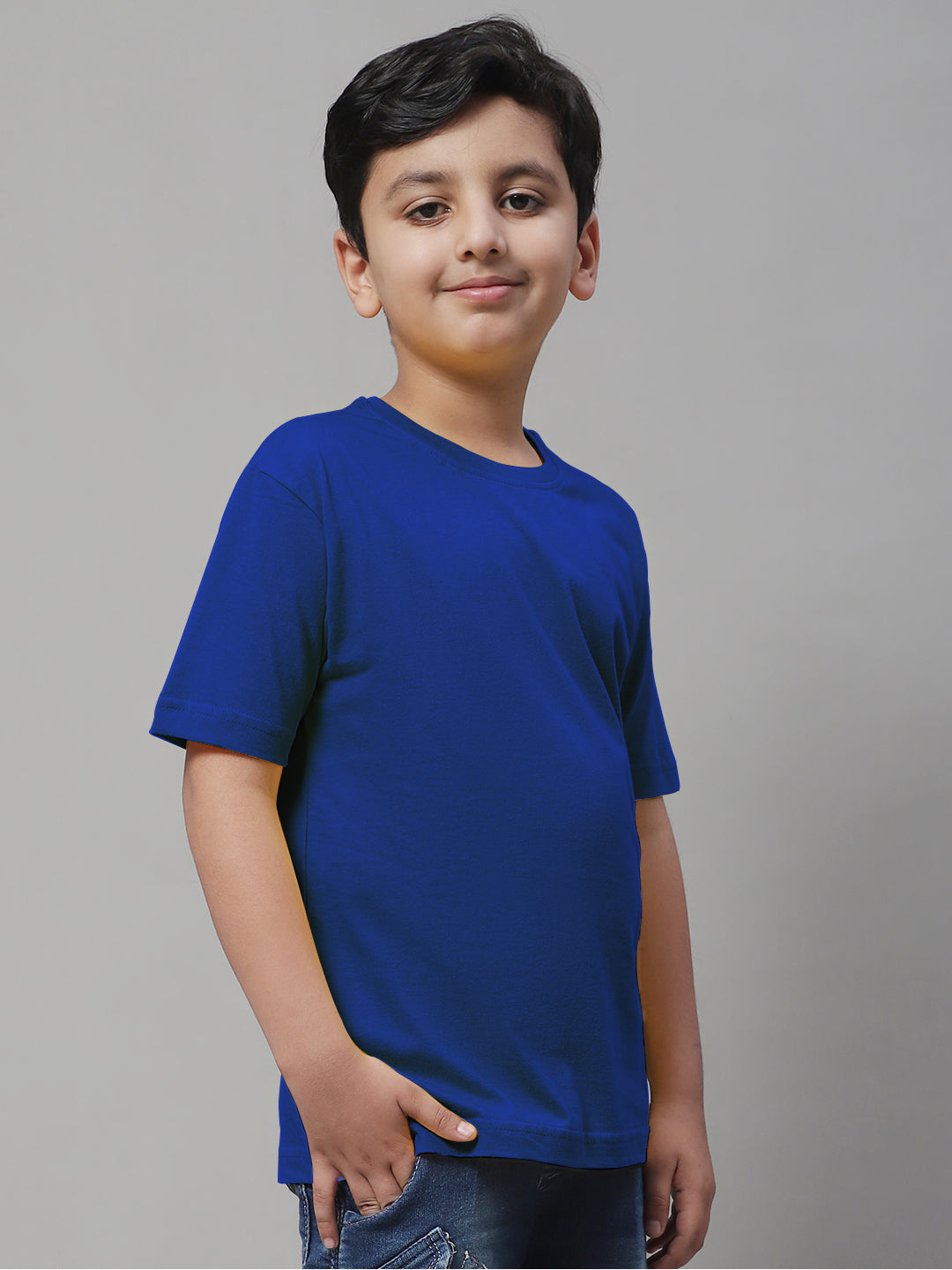 Pure Cotton Half Sleeves Round Neck 7-12Y Boys T-Shirt - Friskers