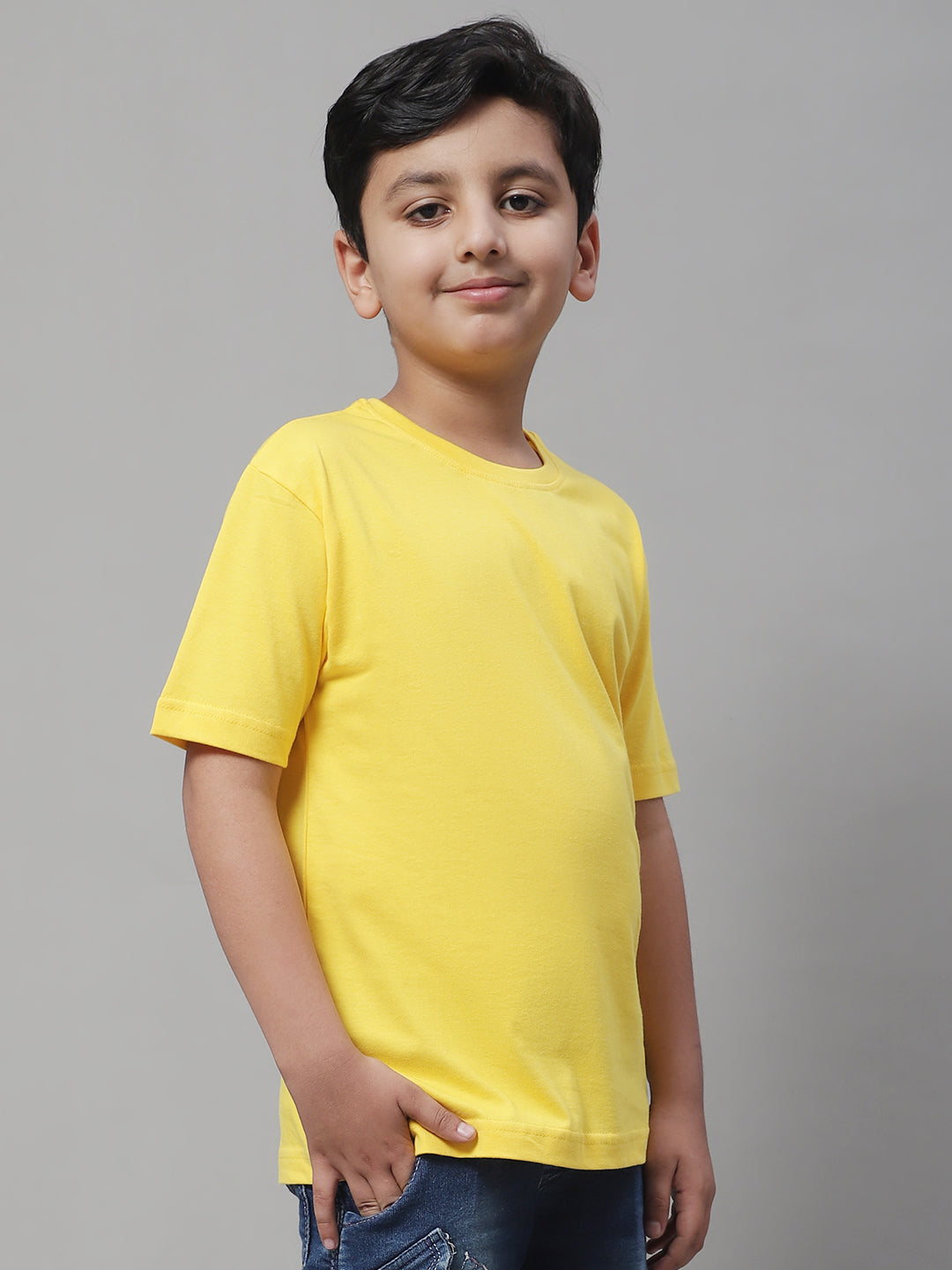 Pure Cotton Half Sleeves Round Neck 7-12Y Boys T-Shirt - Friskers
