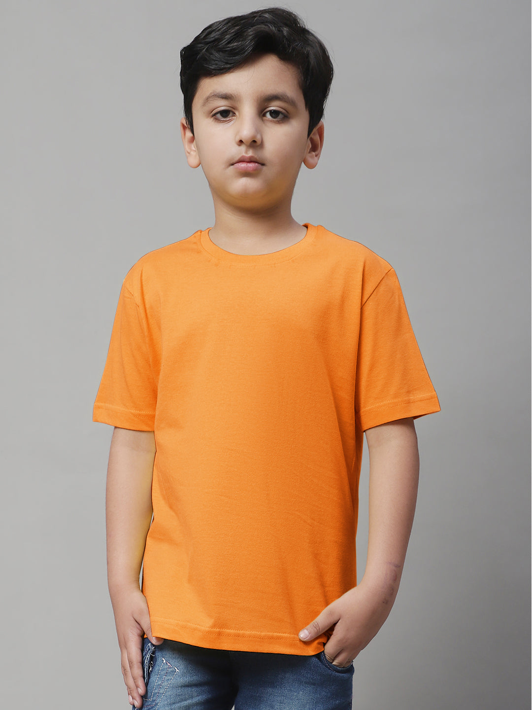 Pure Cotton Half Sleeves Round Neck 2-7Y Boys T-Shirt - Friskers