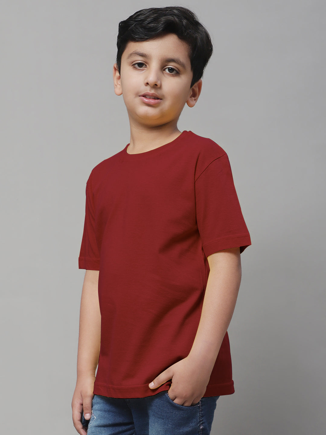 Pure Cotton Half Sleeves Round Neck 2-7Y Boys T-Shirt - Friskers