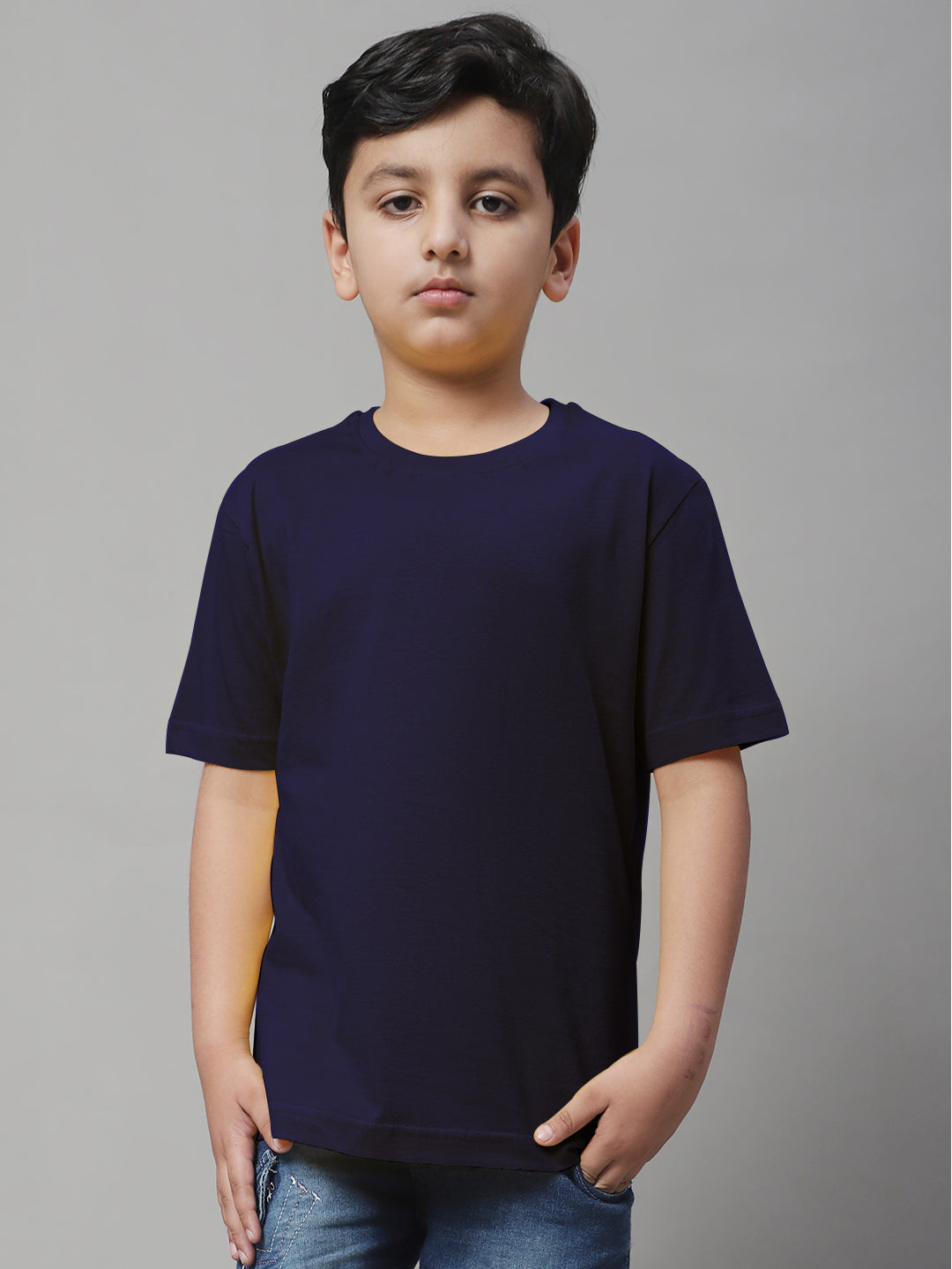 Pure Cotton Half Sleeves Round Neck 2-7Y Boys T-Shirt - Friskers