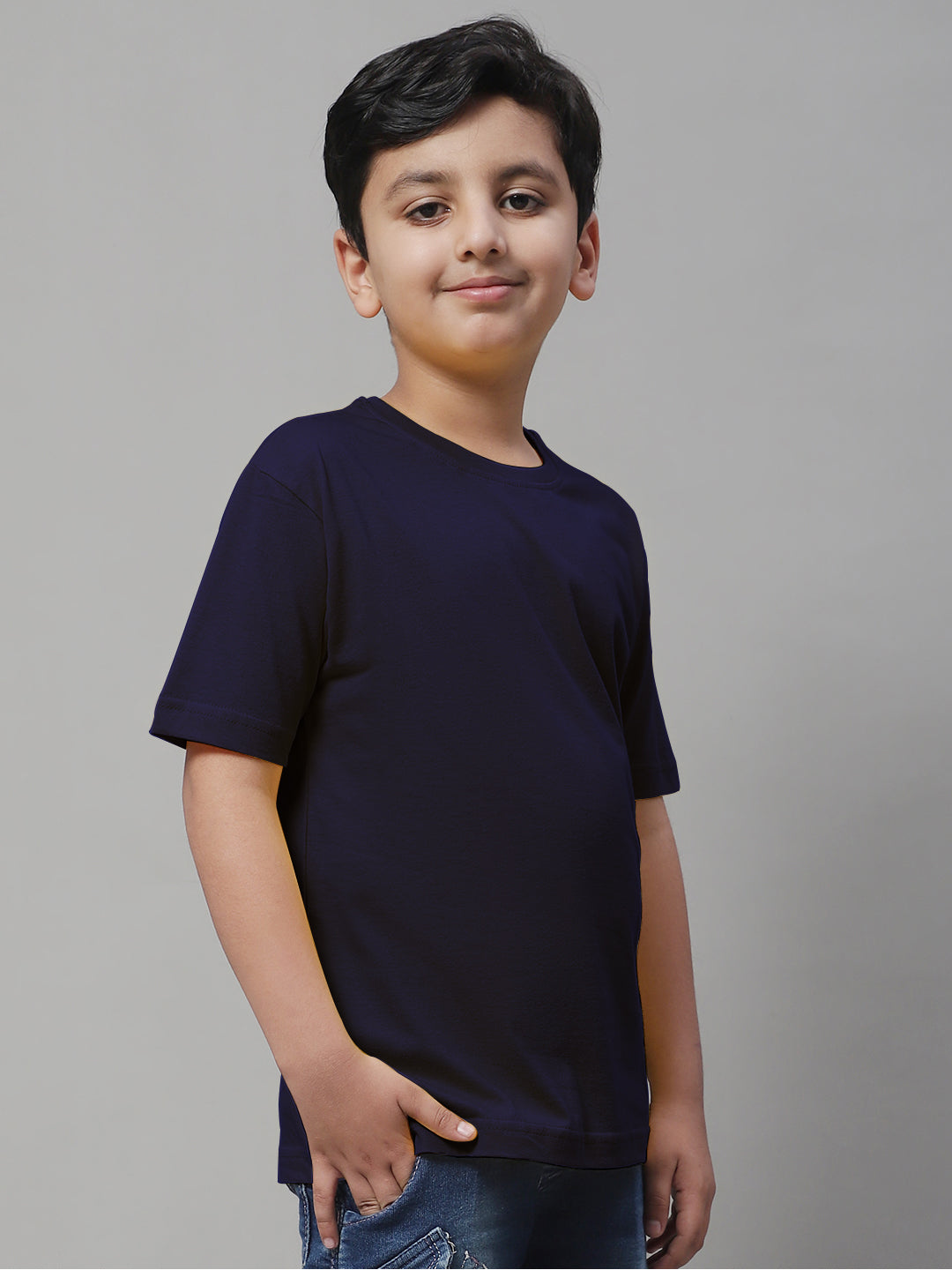 Pure Cotton Half Sleeves Round Neck 2-7Y Boys T-Shirt - Friskers