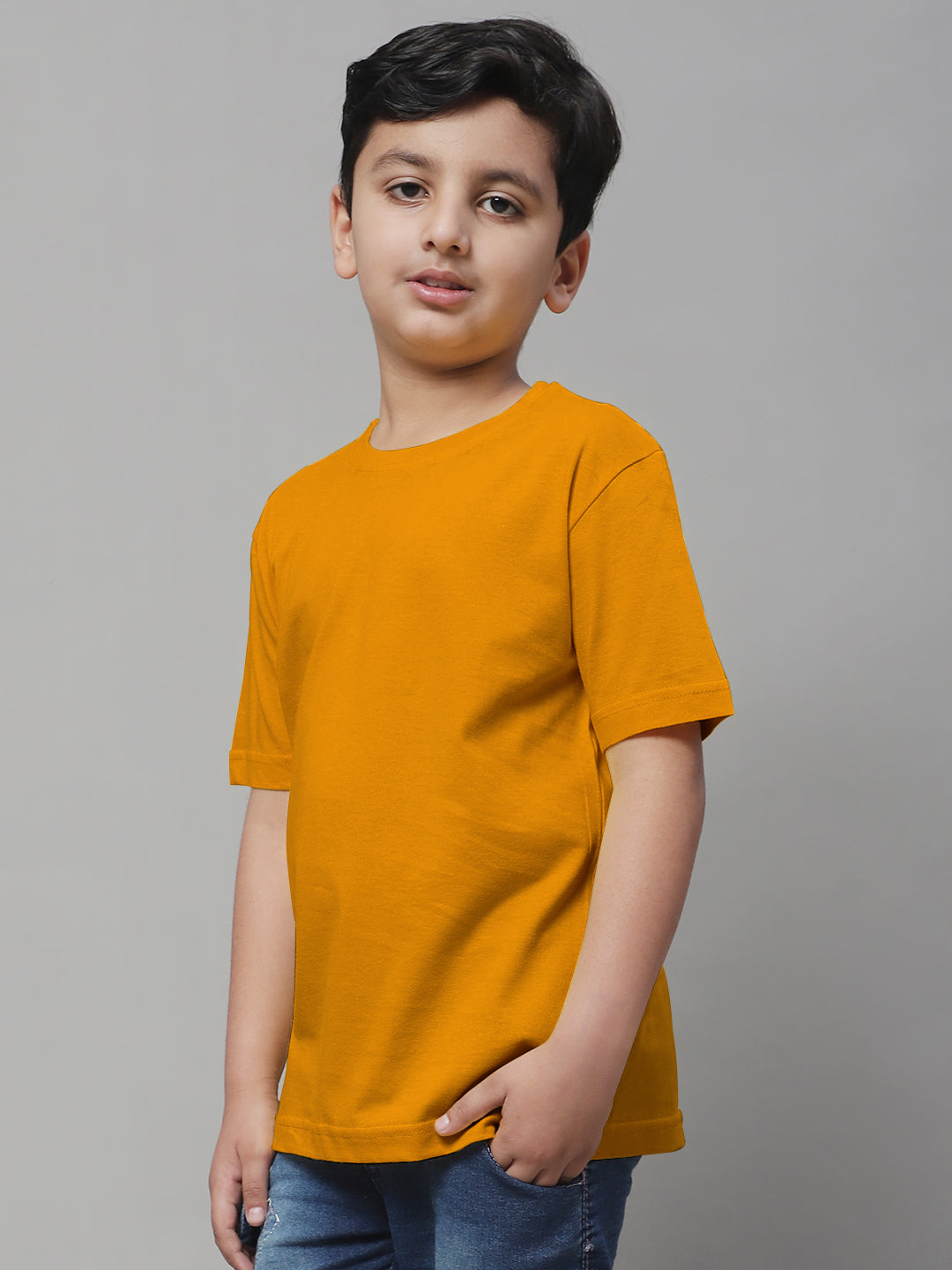 Pure Cotton Half Sleeves Round Neck 2-7Y Boys T-Shirt - Friskers