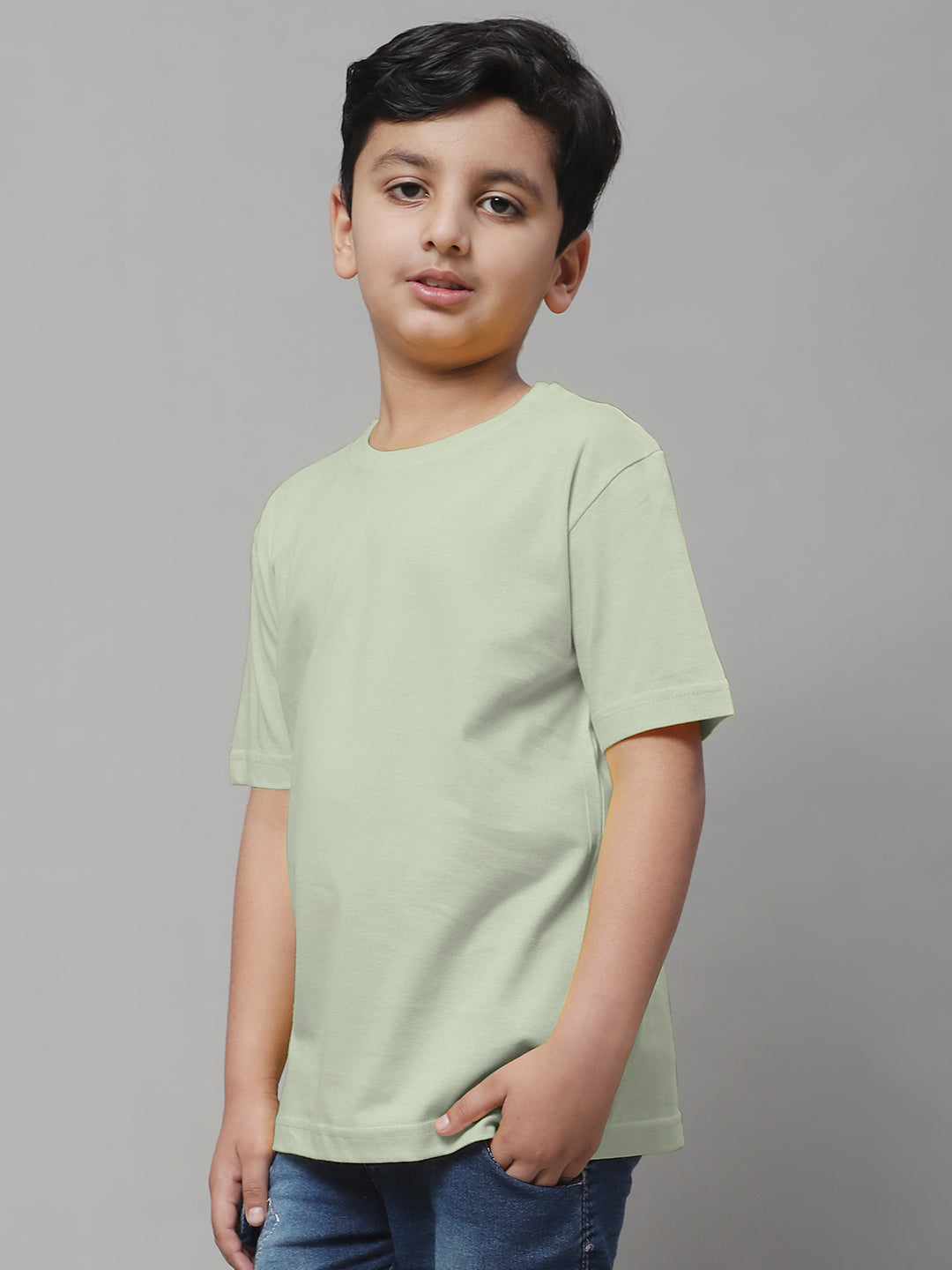 Pure Cotton Half Sleeves Round Neck 2-7Y Boys T-Shirt - Friskers