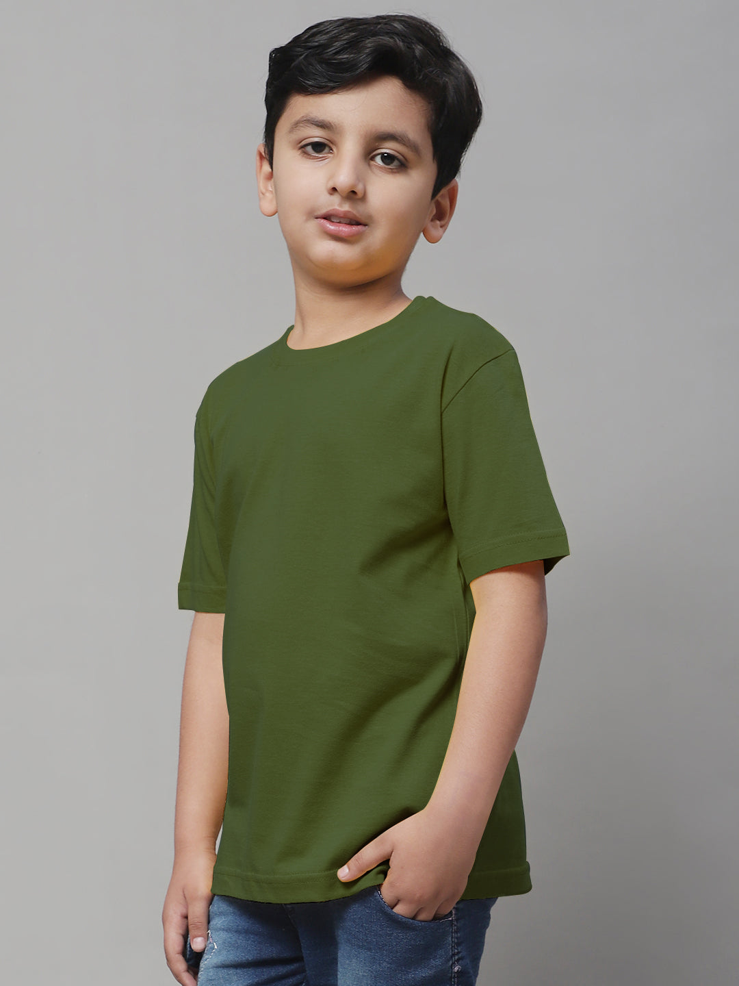 Pure Cotton Half Sleeves Round Neck 7-12Y Boys T-Shirt - Friskers