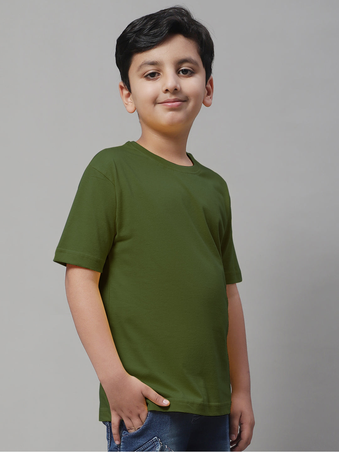 Pure Cotton Half Sleeves Round Neck 7-12Y Boys T-Shirt - Friskers