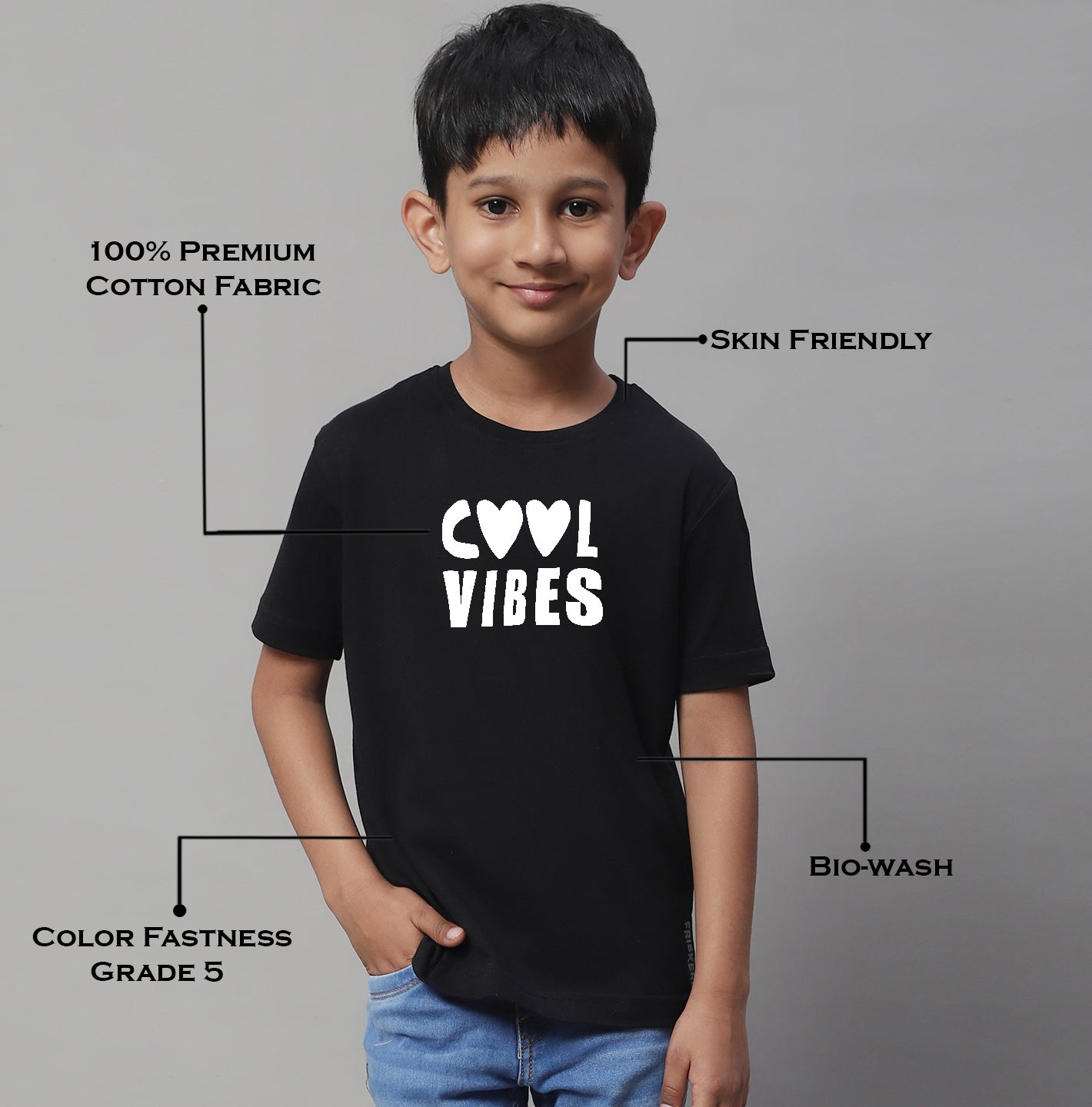 Boys Cool Vibes Regular Fit Printed T-Shirt - Friskers
