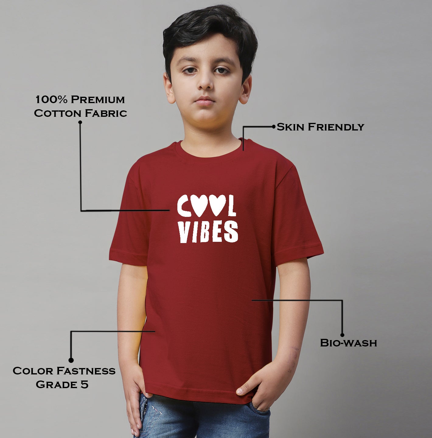 Boys Cool Vibes Regular Fit Printed T-Shirt - Friskers