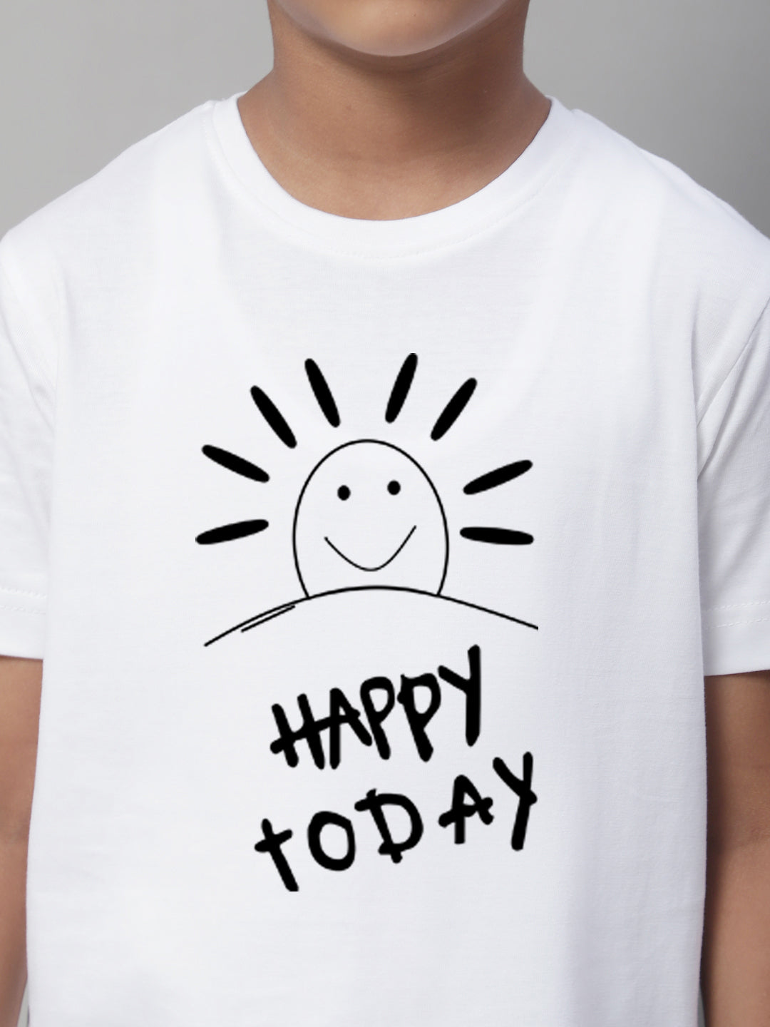 Boys Happy Today Casual Printed T-Shirt - Friskers