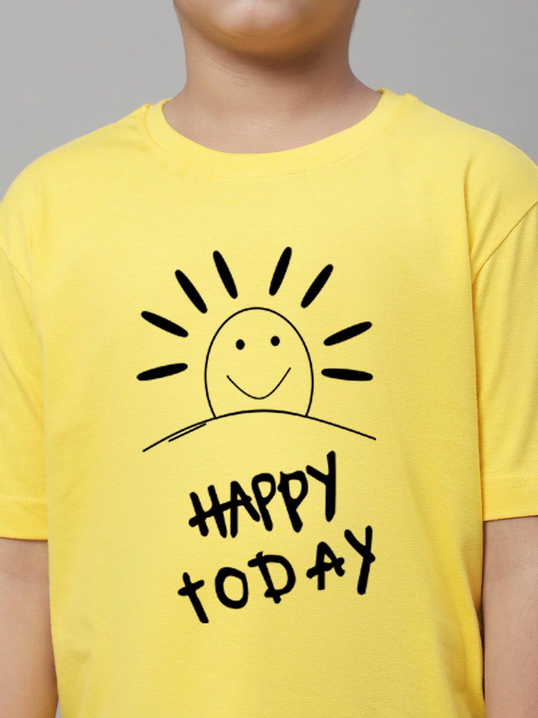 Boys Happy Today Casual Printed T-Shirt - Friskers