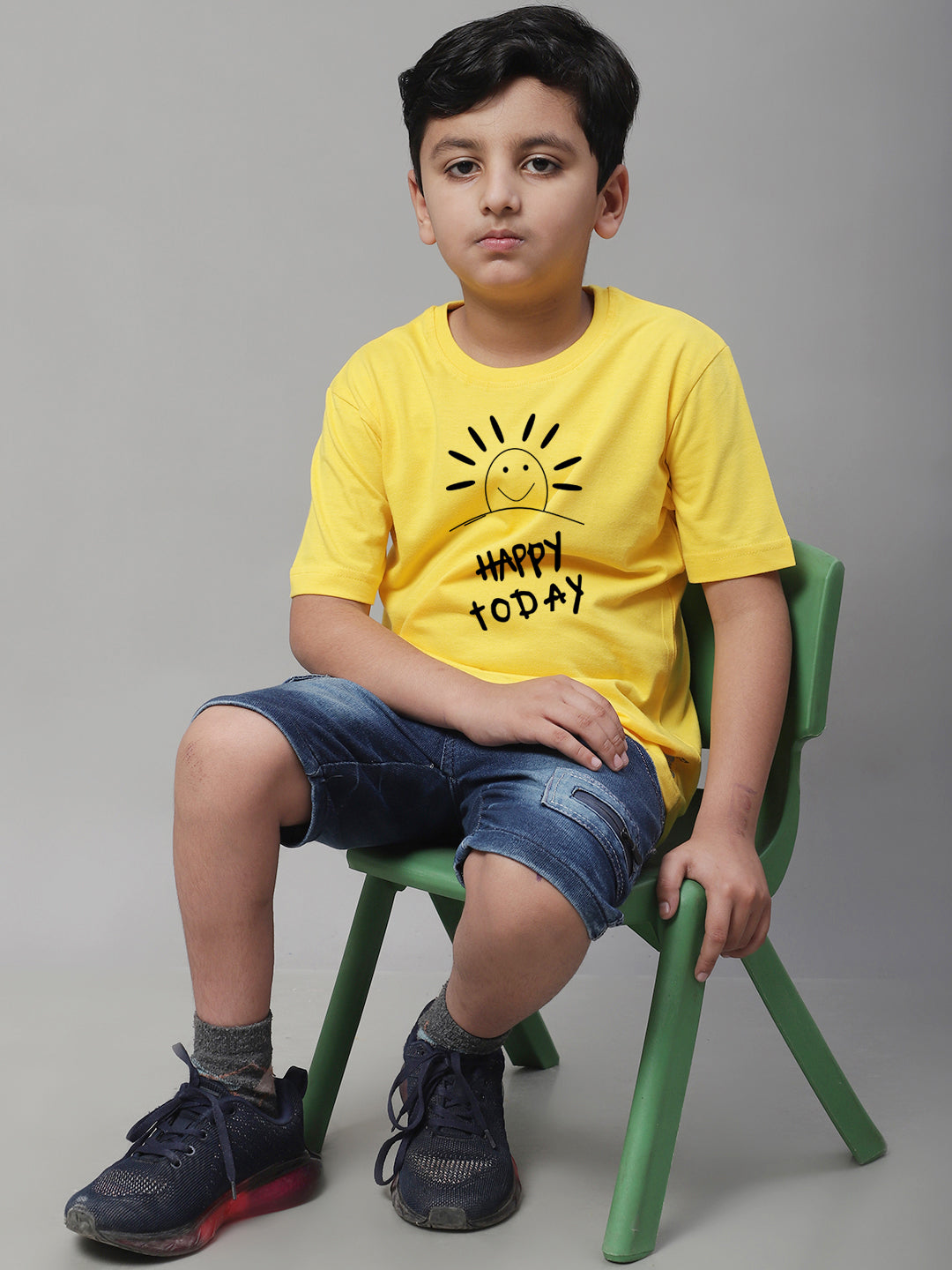 Boys Happy Today Casual Printed T-Shirt - Friskers