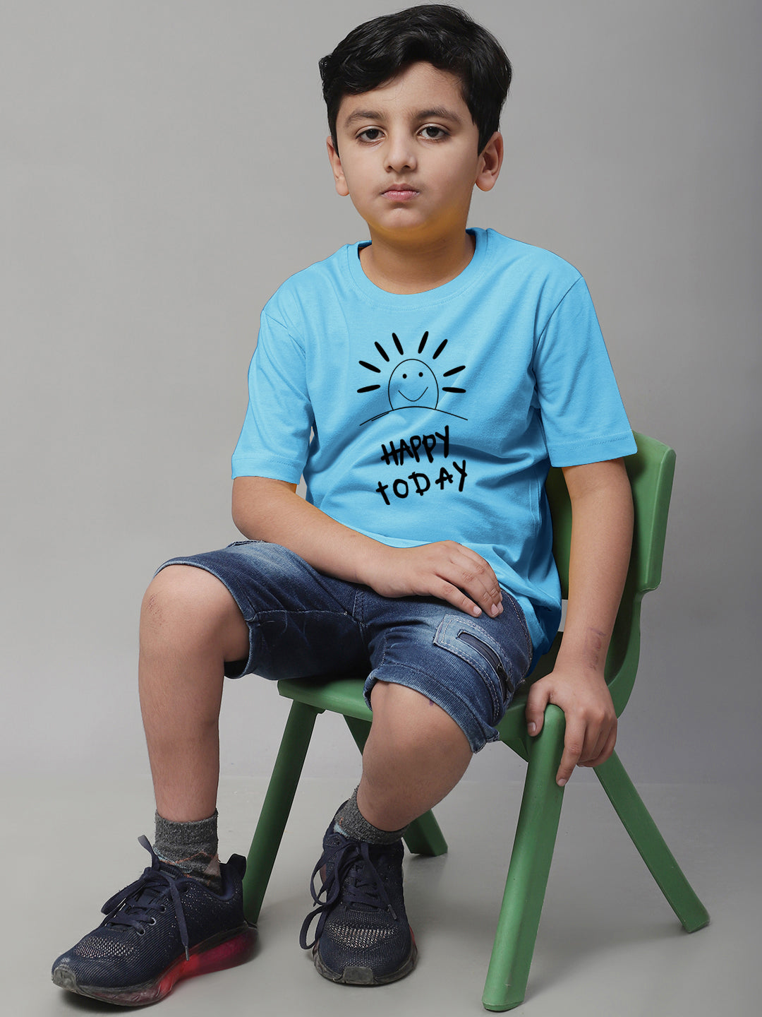 Boys Happy Today Casual Printed T-Shirt - Friskers