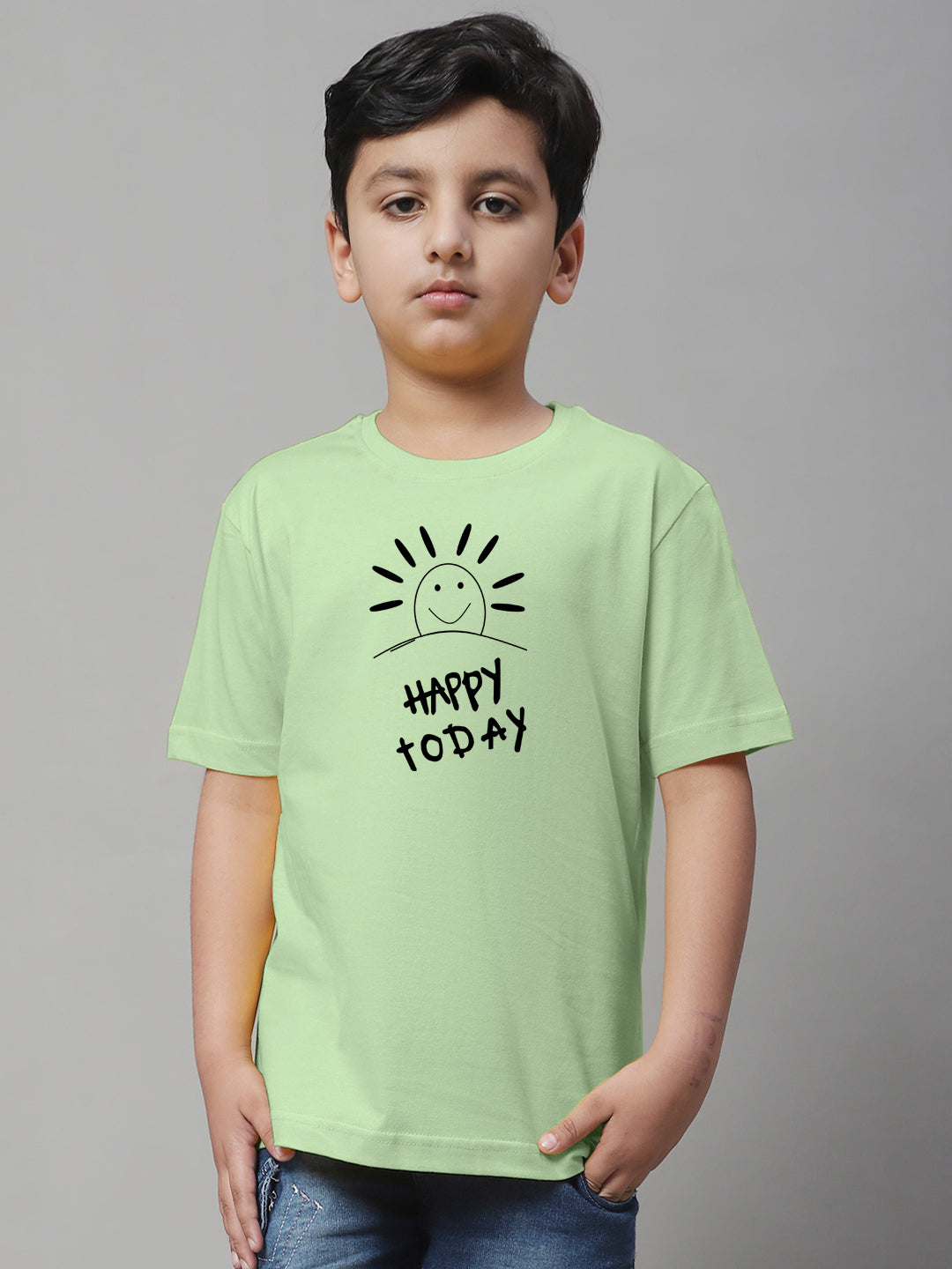 Boys Happy Today Casual Printed T-Shirt - Friskers