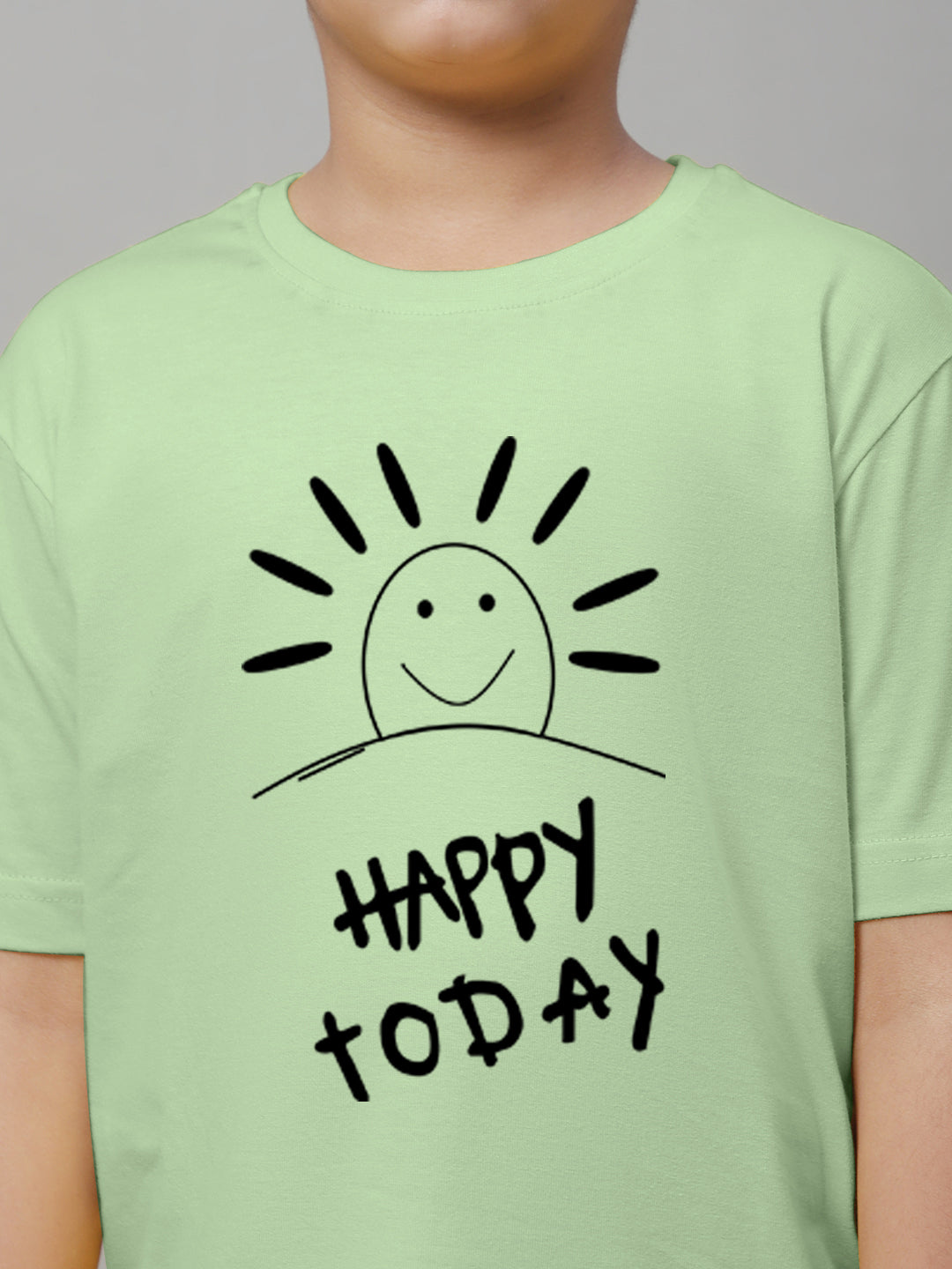 Boys Happy Today Casual Printed T-Shirt - Friskers
