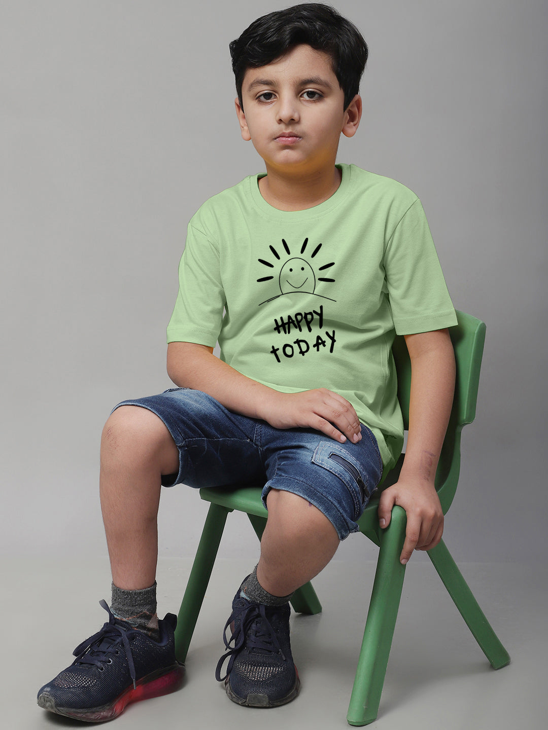 Boys Happy Today Casual Printed T-Shirt - Friskers