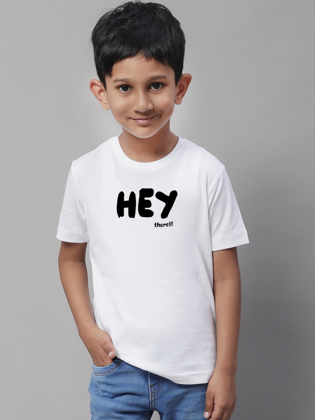 Boys Hey Casual Printed Cotton T-Shirt - Friskers