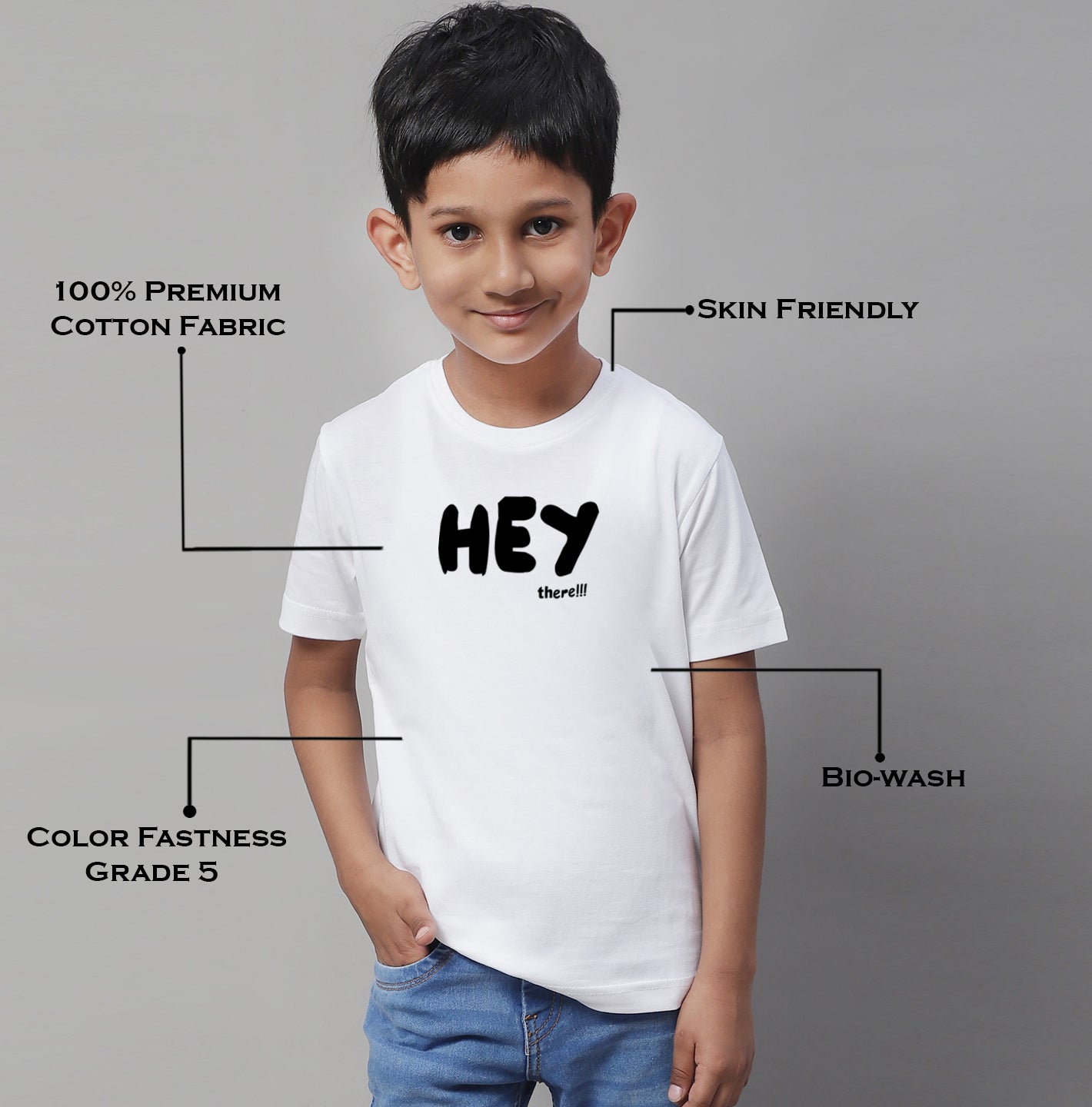 Boys Hey Casual Printed Cotton T-Shirt - Friskers