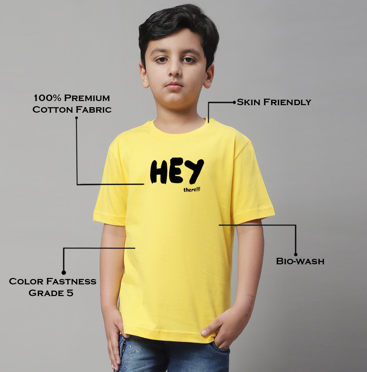 Boys Hey Casual Printed Cotton T-Shirt - Friskers