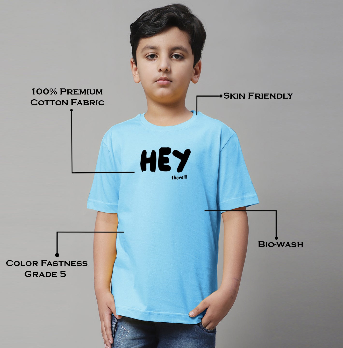 Boys Hey Casual Printed Cotton T-Shirt - Friskers