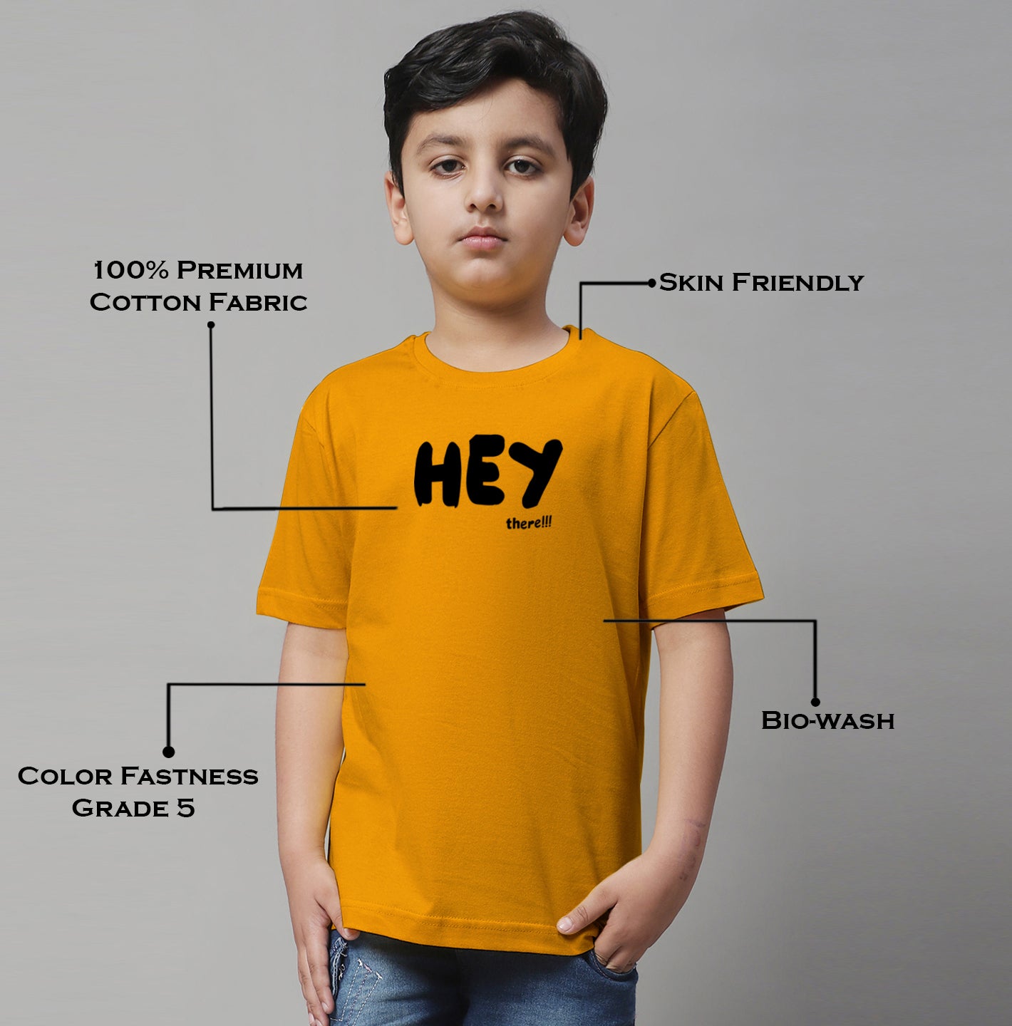 Boys Hey Casual Printed Cotton T-Shirt - Friskers