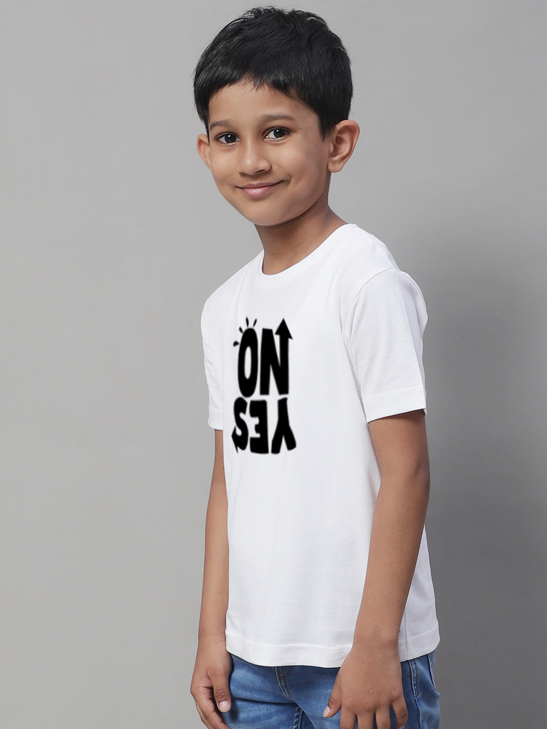 Boys No Yes Casual Printed Cotton T-Shirt - Friskers